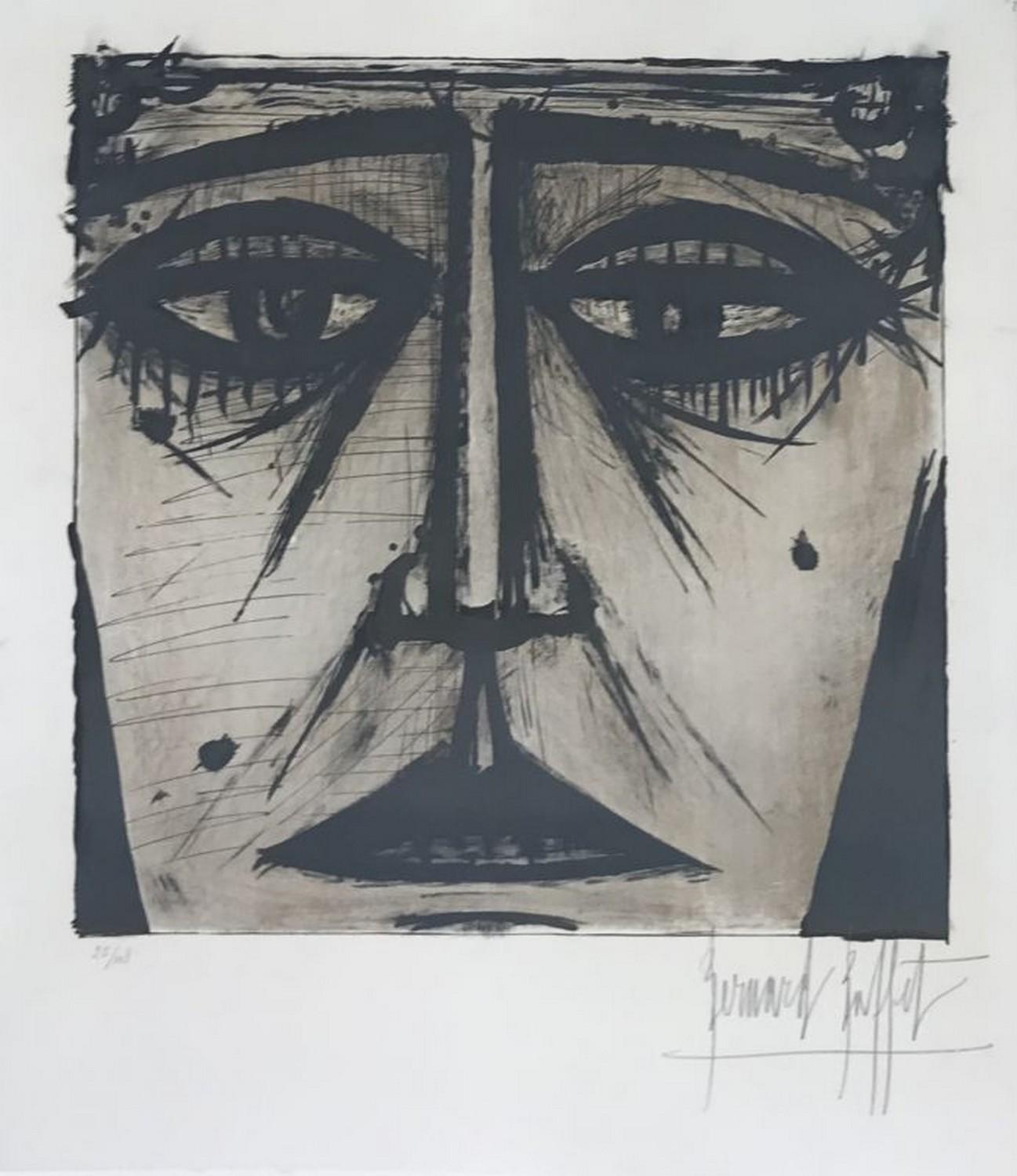 Abstract Print Bernard Buffet - Visage