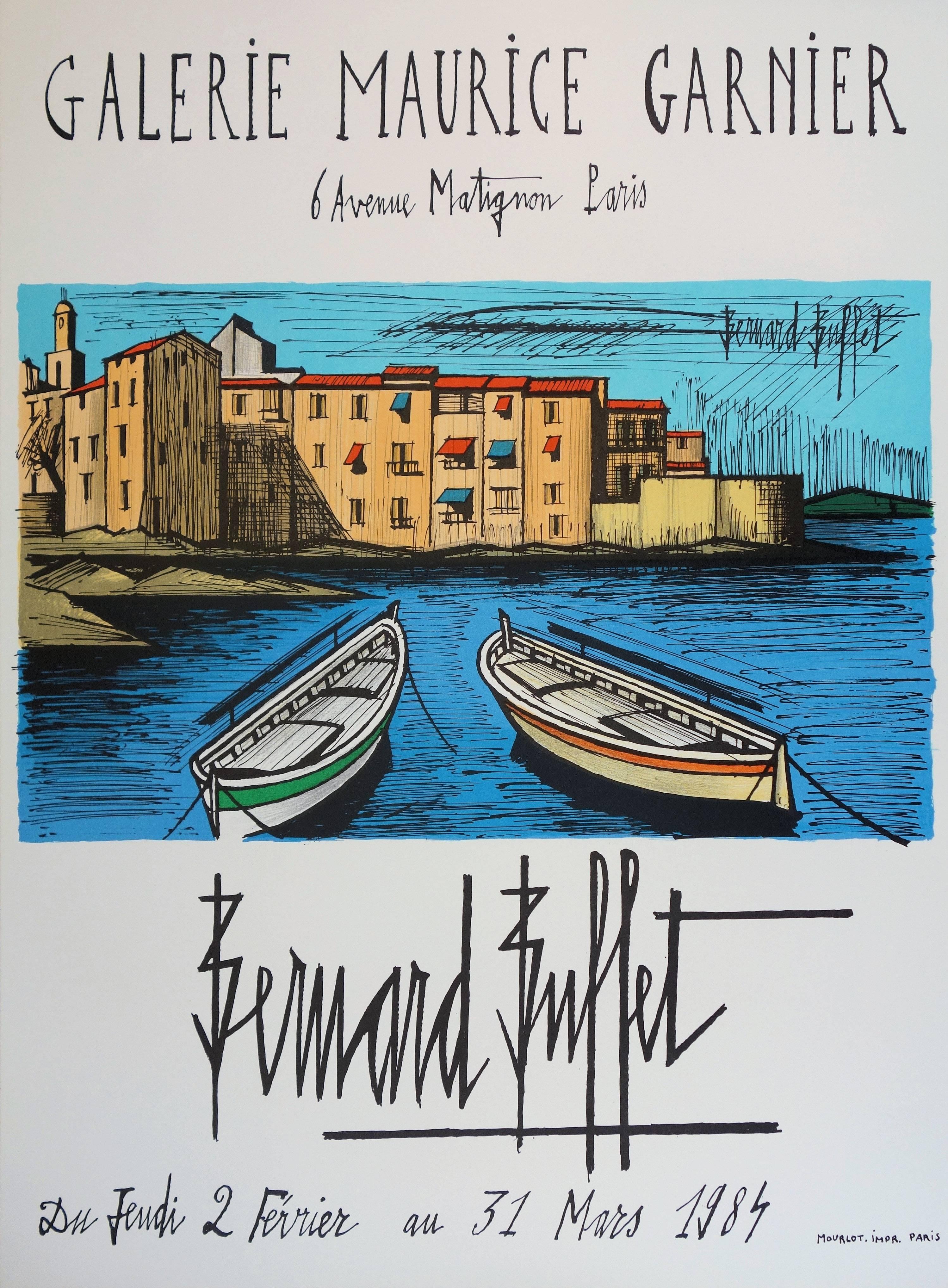French Riviera : Saint Tropez - Lithograph - Mourlot 1984 - Print by Bernard Buffet