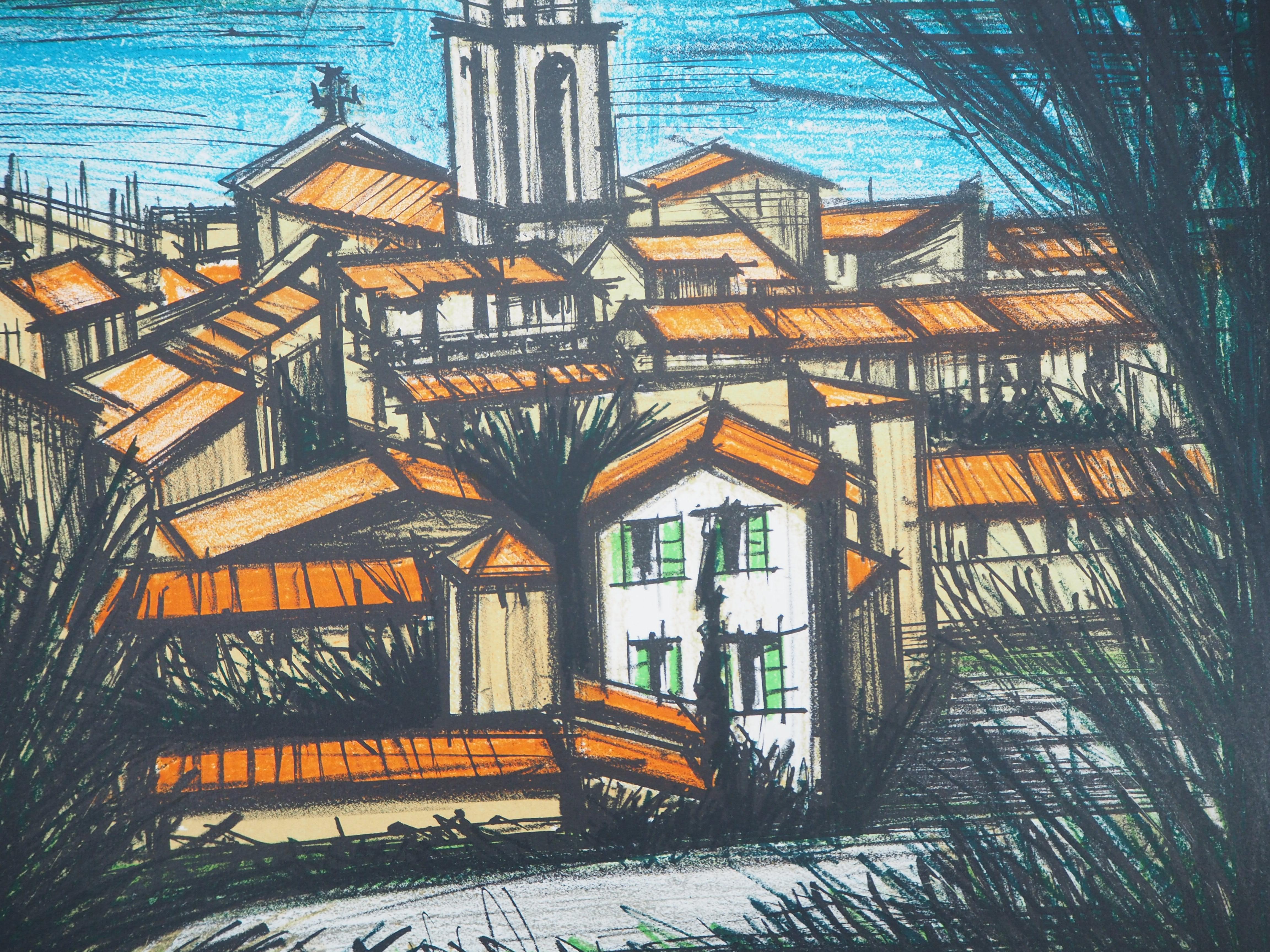 Costa Azul : Pueblo de Saint Tropez - Litografía original (Mourlot #238) en venta 1