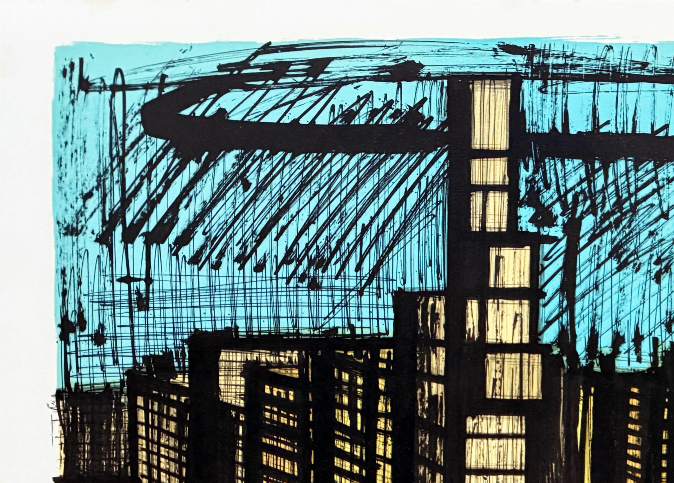 Quartiere di Ginza-Tokyo - Mixed Media Art Espressionista di Bernard Buffet