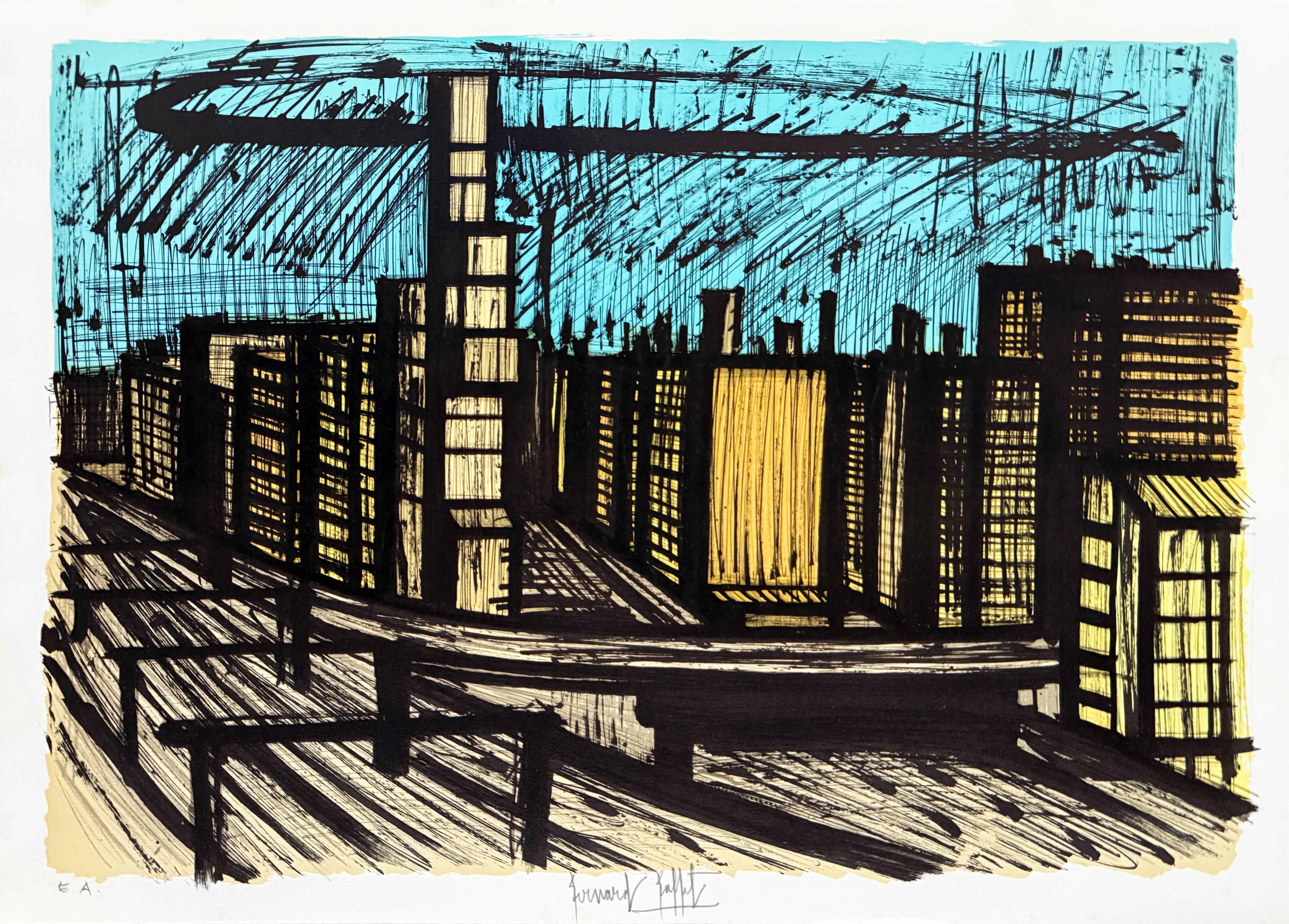 Quartiere di Ginza-Tokyo - Mixed Media Art di Bernard Buffet