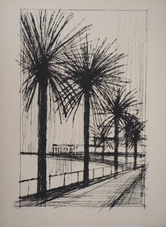  Italy : The Palms Of Naples - Original etching, 1959 (Reims #340)
