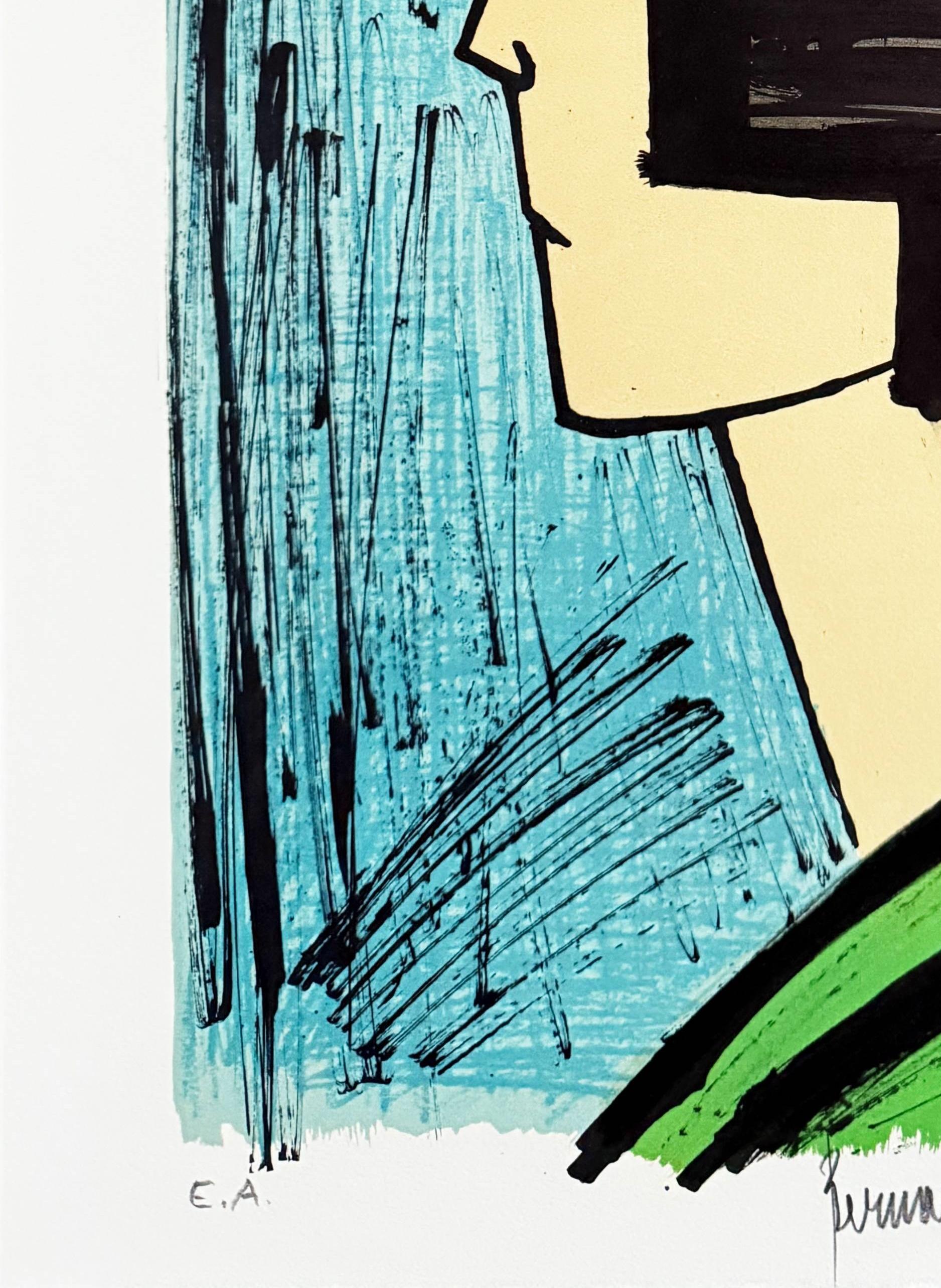 Bernard Buffet (1928-1999) - Jeune fille japonaise à la coiffure fleurie

Lithographie de 1981.

Edition Artsit.

Sur papier Arches.

Dimensions de l'œuvre : 53,5 x 39 cm.

Signé à la main.

L'œuvre est en excellent état.
