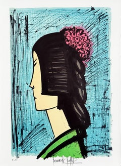 Japanese girl with flowery hairstyle