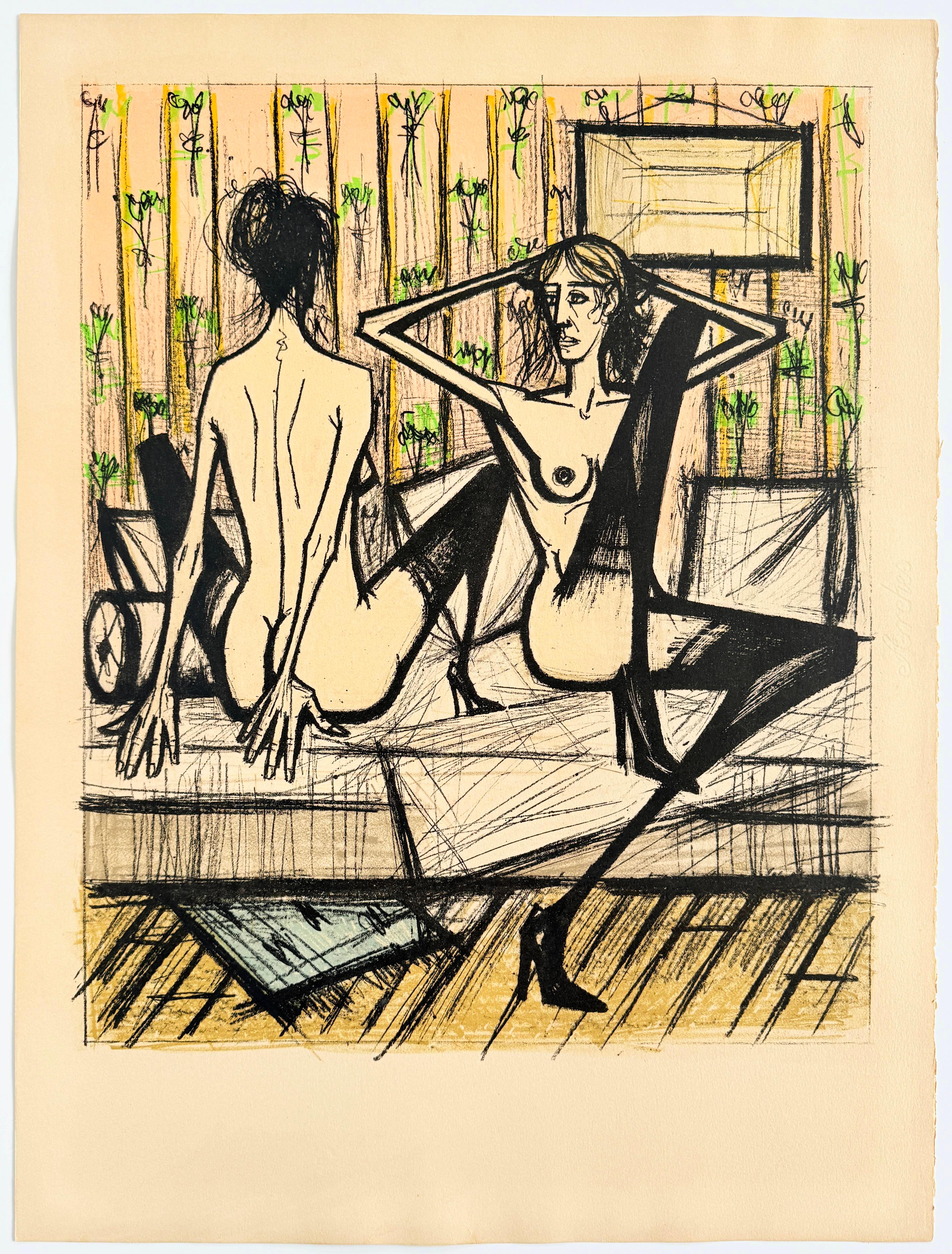 Jeux de dames - Print de Bernard Buffet