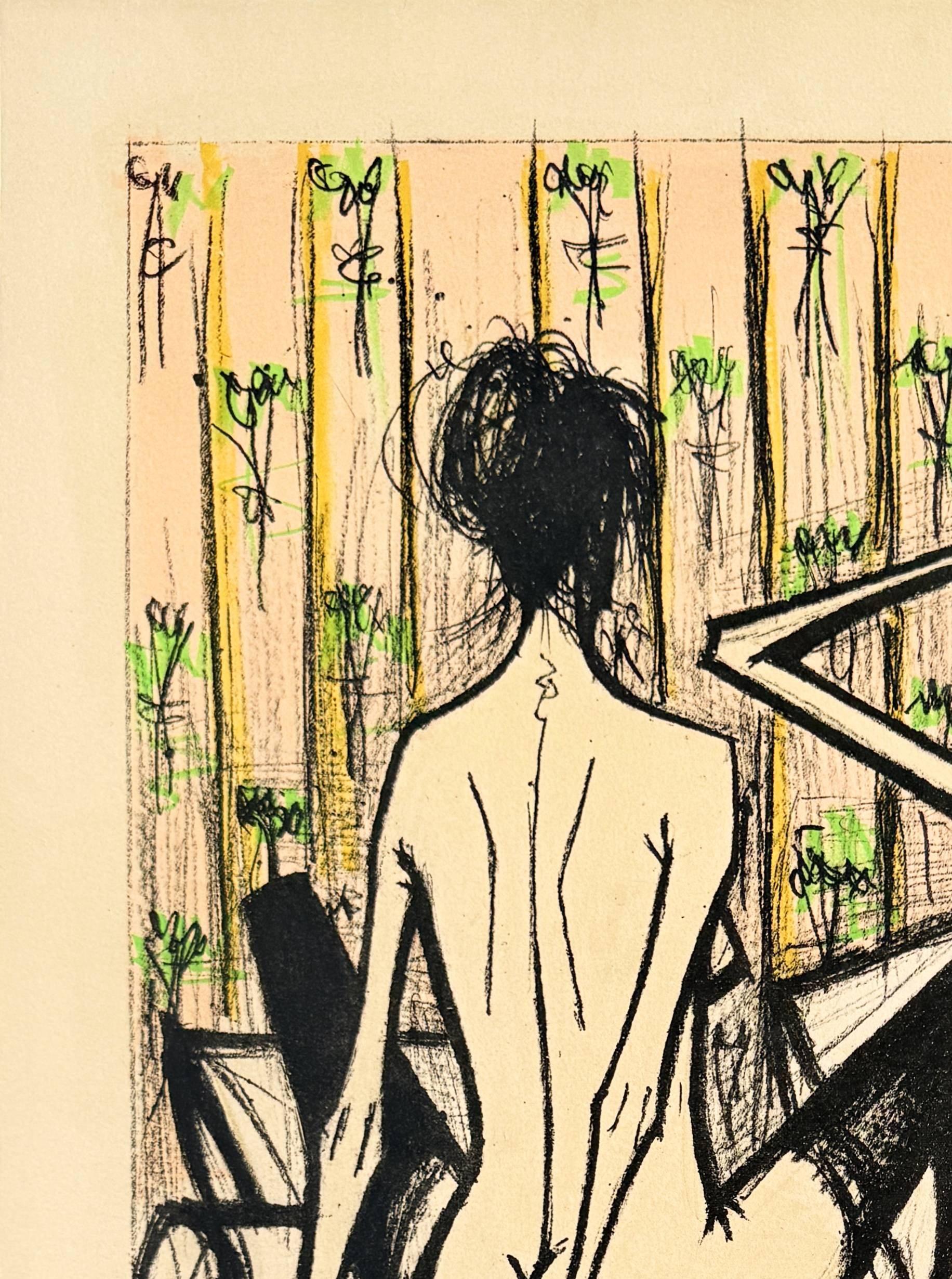 Bernard Buffet (1928-1999) - Jeux de dames

Lithographie de 1970.

Imprimé sur papier Arches, en dehors de l'édition numérotée de 250 exemplaires signés à la main.

Dimensions de l'œuvre : 75 x 54 cm.

--

Jeux de Dames montre deux femmes élégantes,