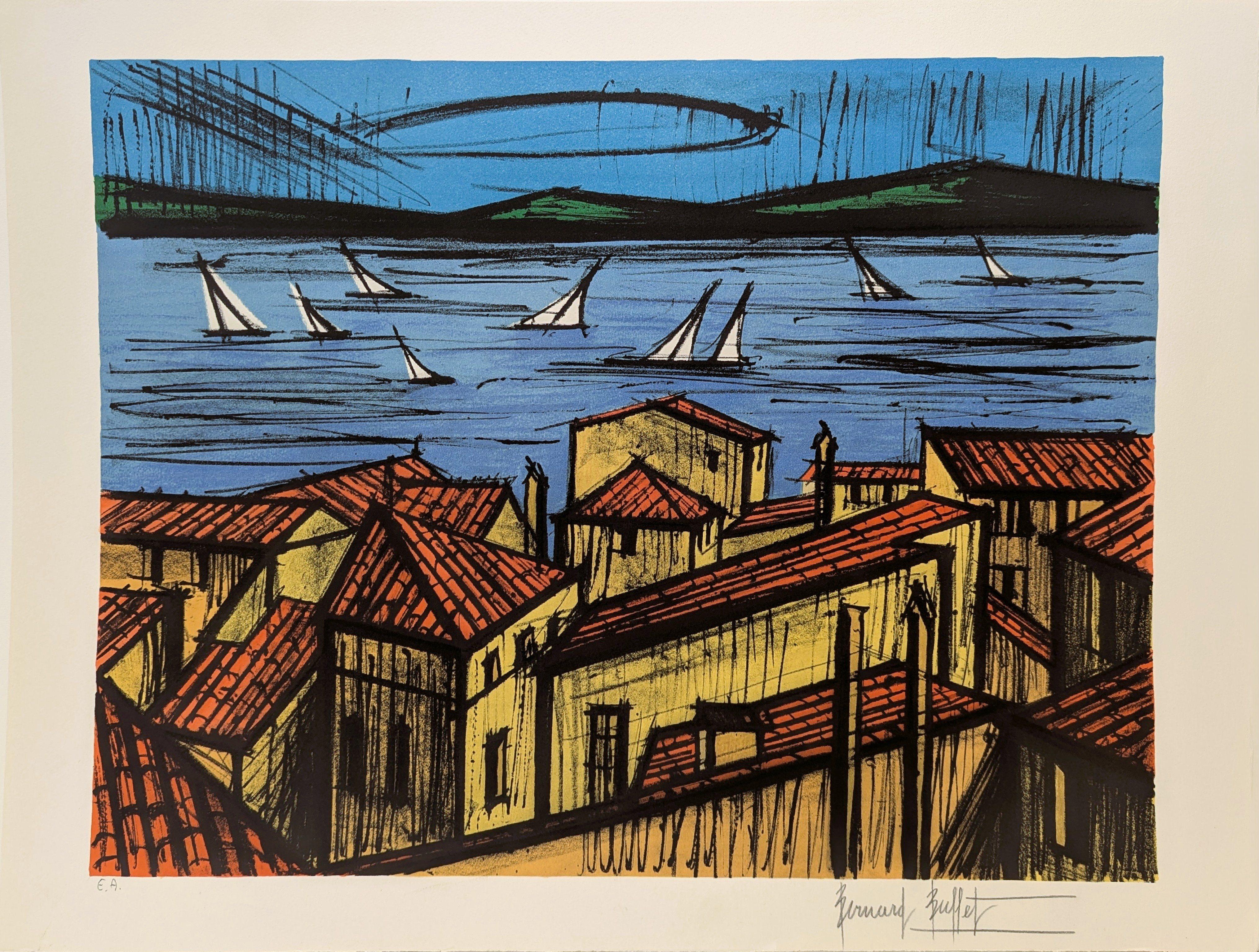 Bernard Buffet Abstract Print - La baie de Saint-Tropez