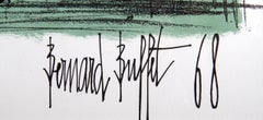 La Seine I:: lithographie encadrée de Bernard Buffet 1968