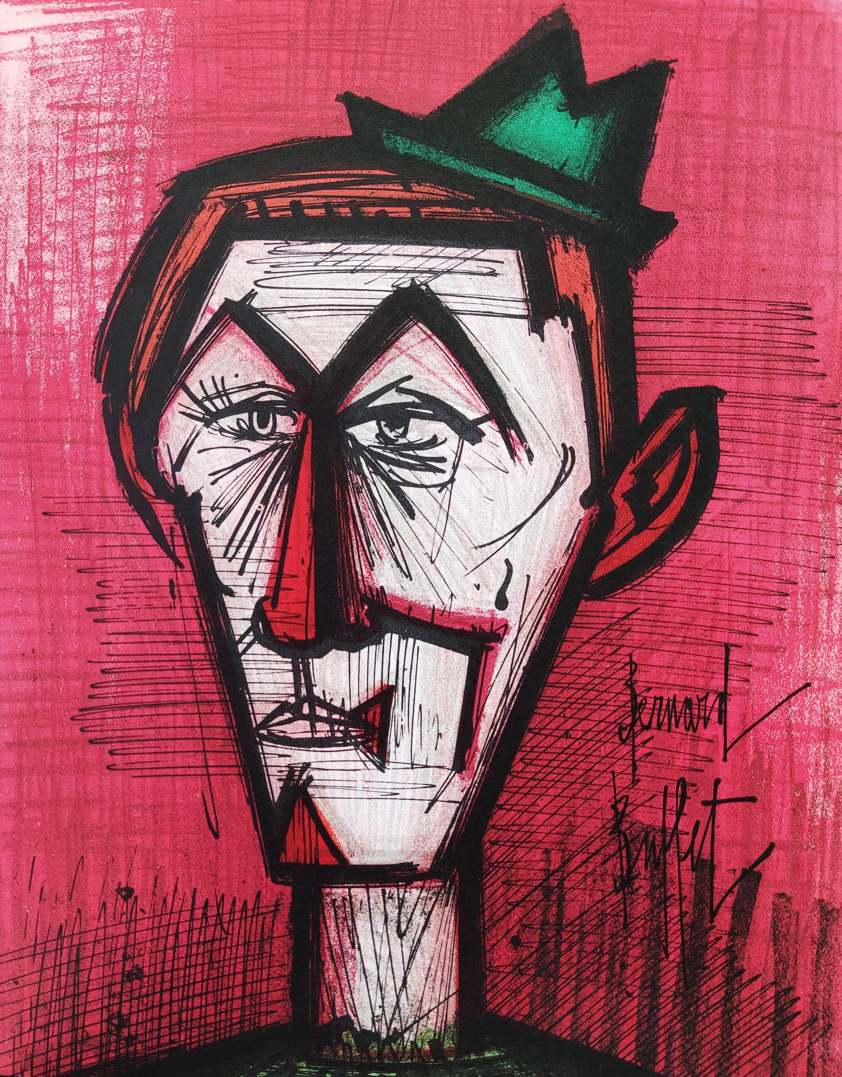 Le Clown Rouge - Print by Bernard Buffet