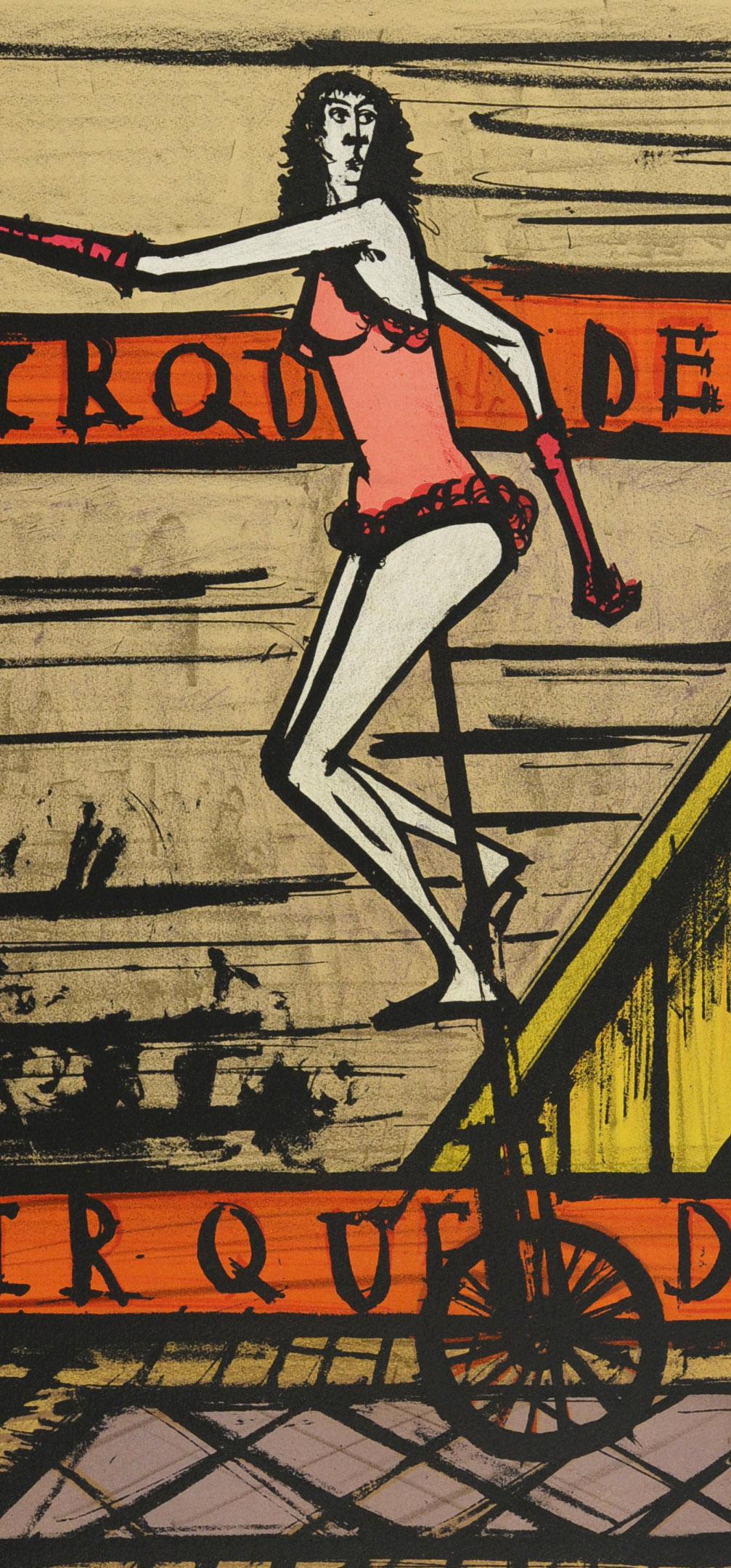 Le monocycle (Darsteller auf einem Einrad) (Braun), Figurative Print, von Bernard Buffet