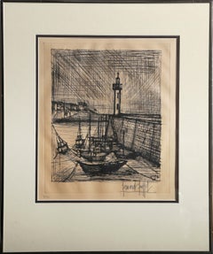Le Phare, aguafuerte impresionista de Bernard Buffet