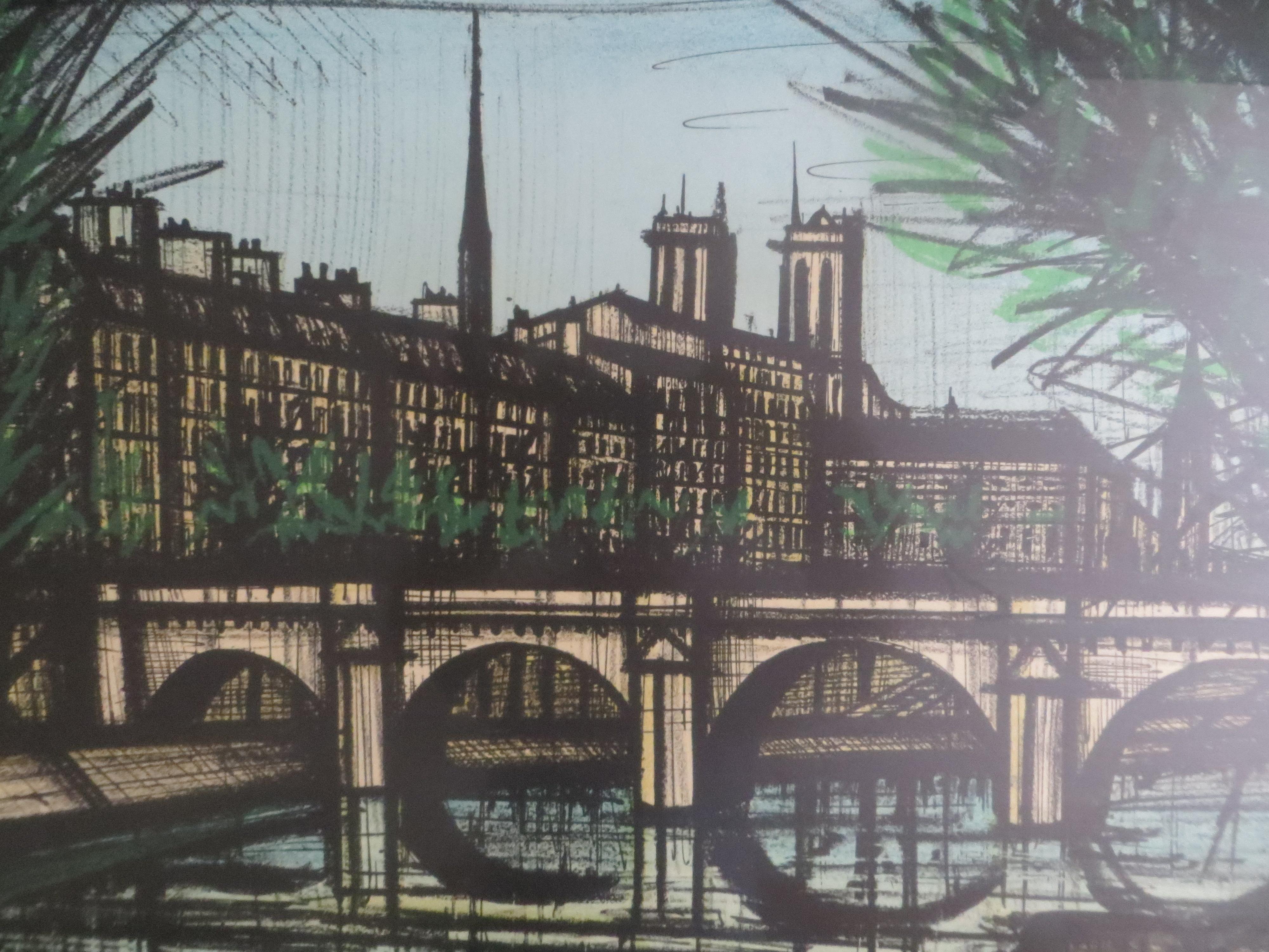 Le pont Neuf en  Paris par Bernard Buffet Lithographie en vente 4