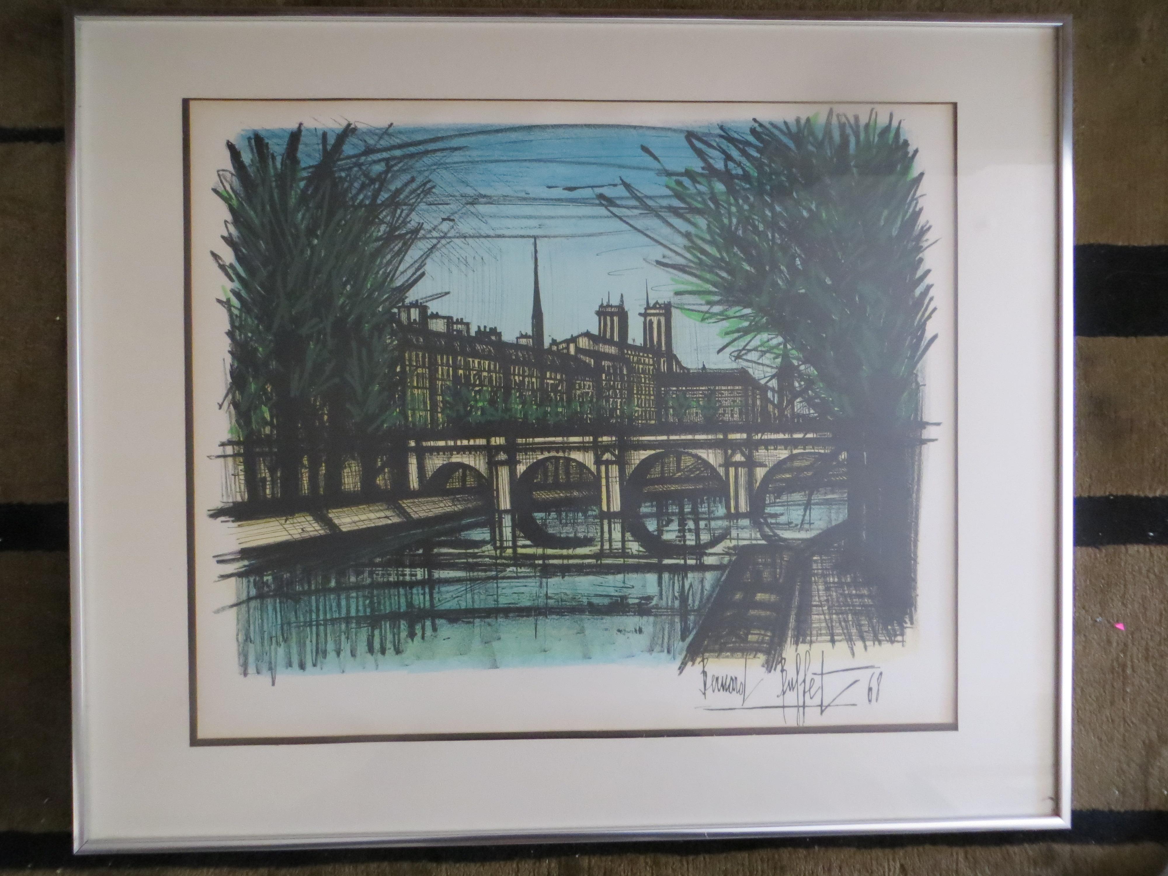 Le pont Neuf en  Paris par Bernard Buffet Lithographie