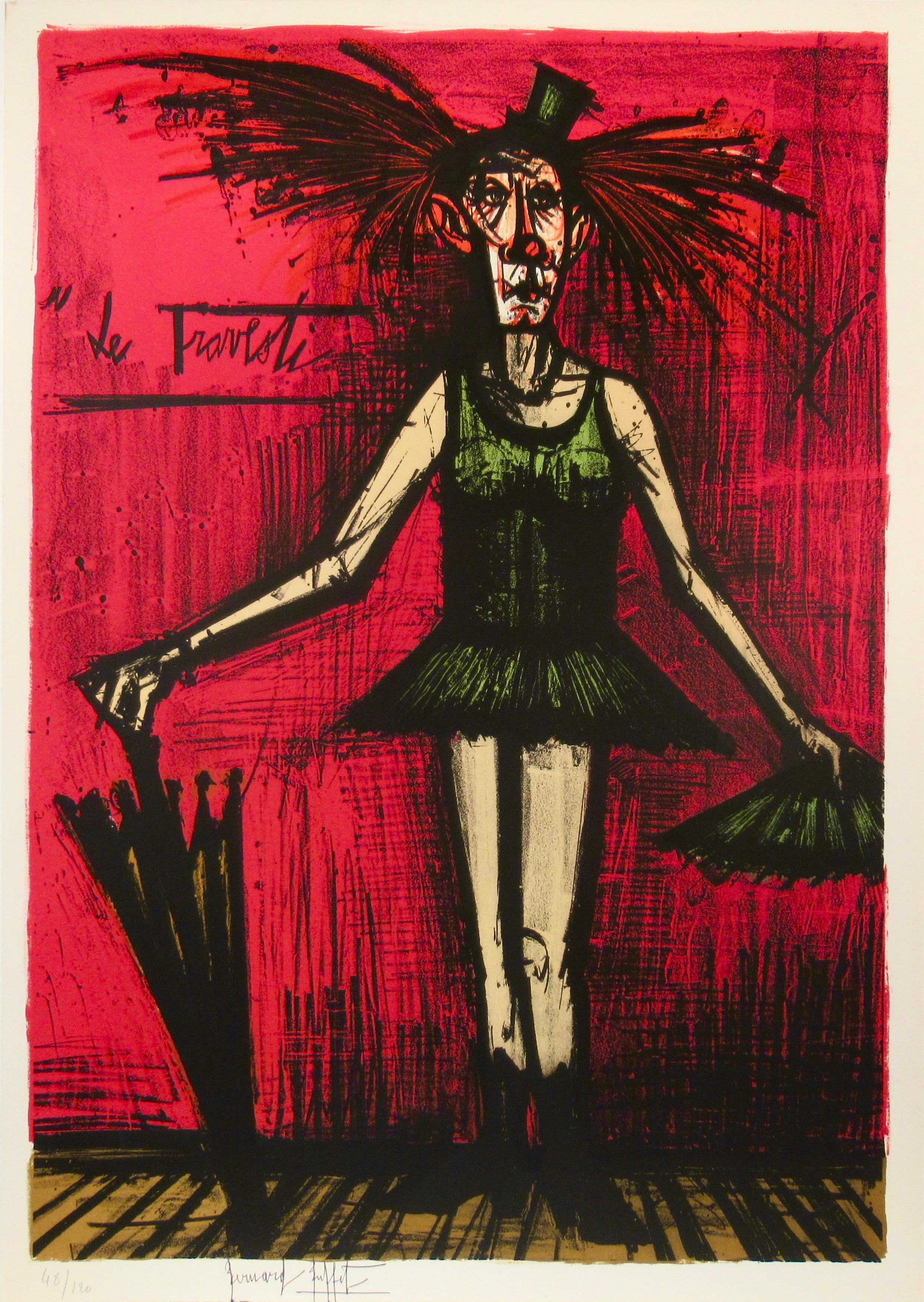 Bernard Buffet Figurative Print - Le Travesti (The Transvestite)