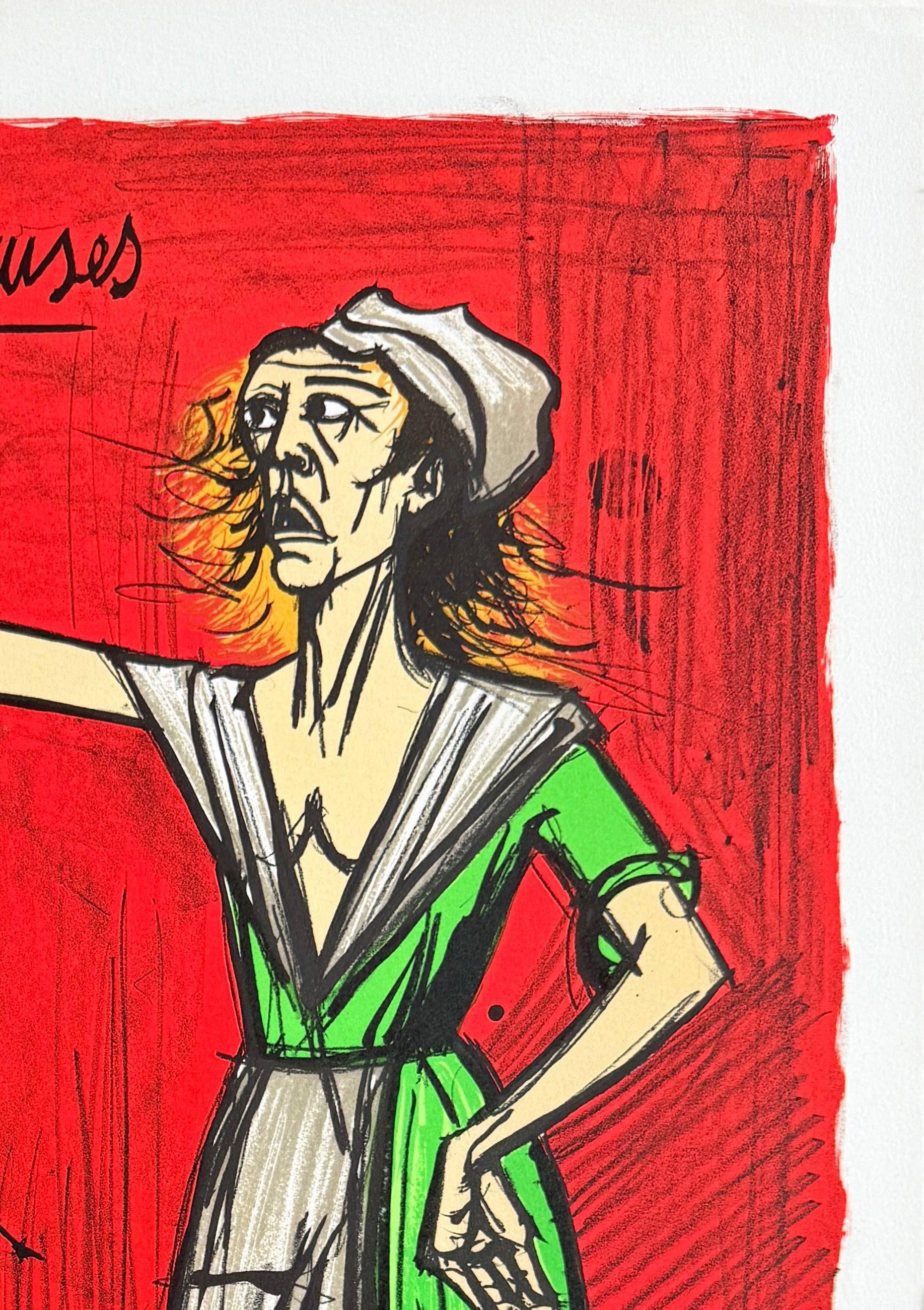 Les Tricoteuses - Mixed Media Art Espressionista di Bernard Buffet