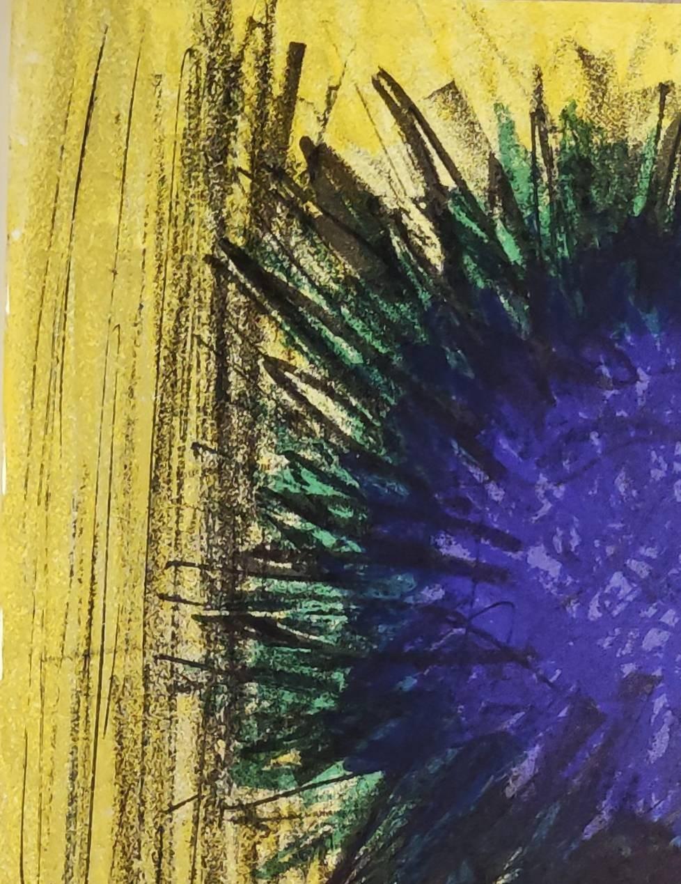 Bouquet Lila - Mixed Media Art Espressionista di Bernard Buffet