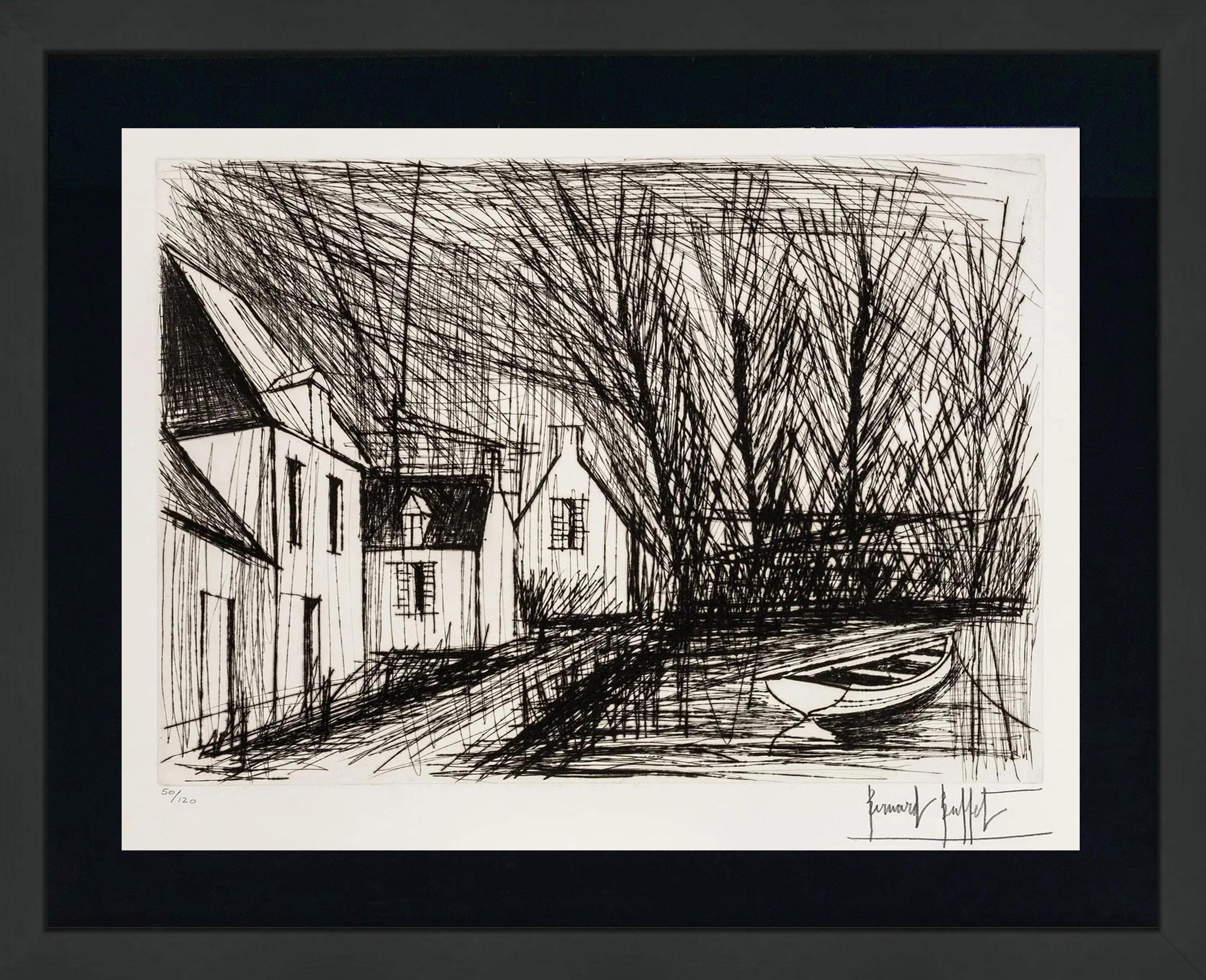 Bernard Buffet - Maisons Bretonnes (Breton Houses), Hand Signed