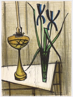 Lithographie originale « Nature morte aux iris »