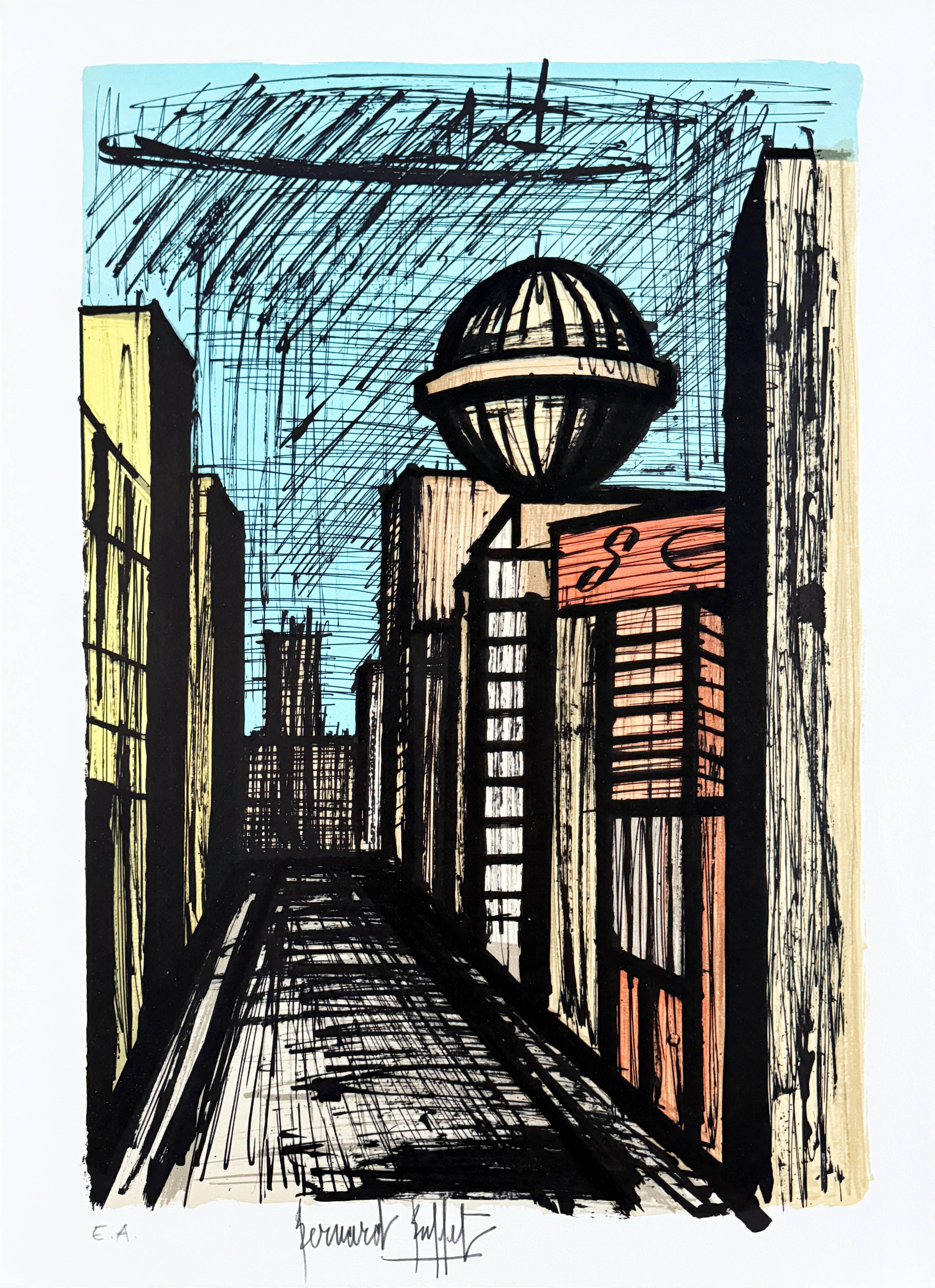 Nishi-Ginza - Mixed Media Art Espressionista di Bernard Buffet
