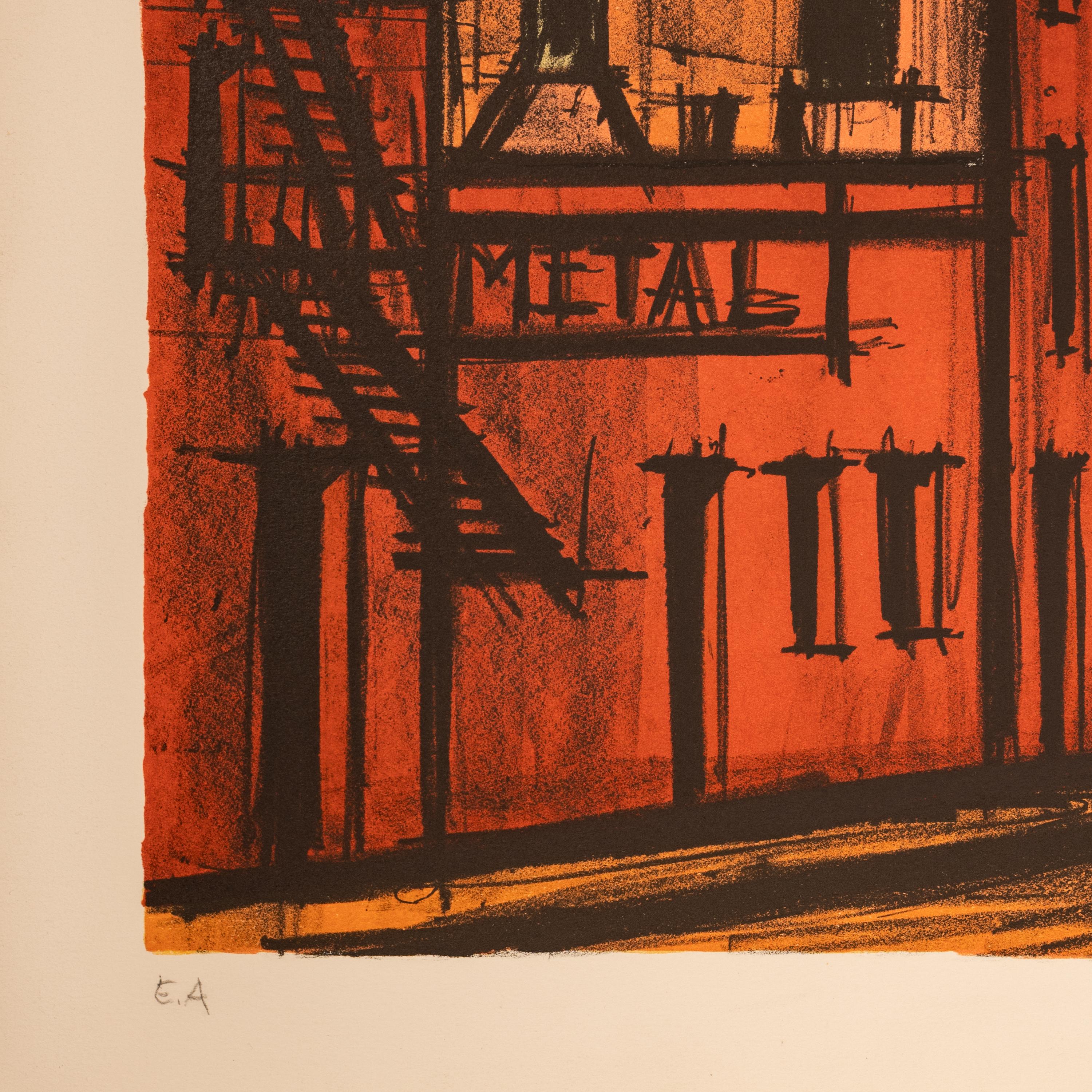 Original French Modernist E.A. Proof Lithograph Signed Bernard Buffet New York  For Sale 4