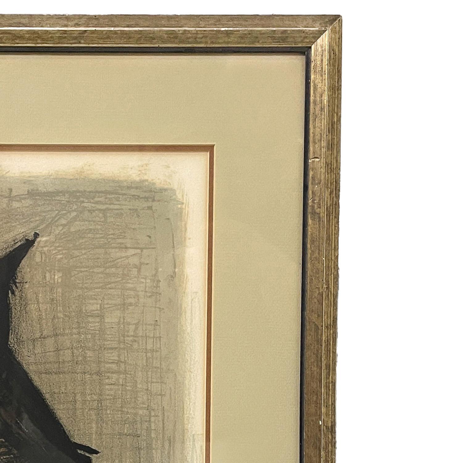 Original Pencil Signed Numbered French Expressionist Color Lithograph of an Owl For Sale 6