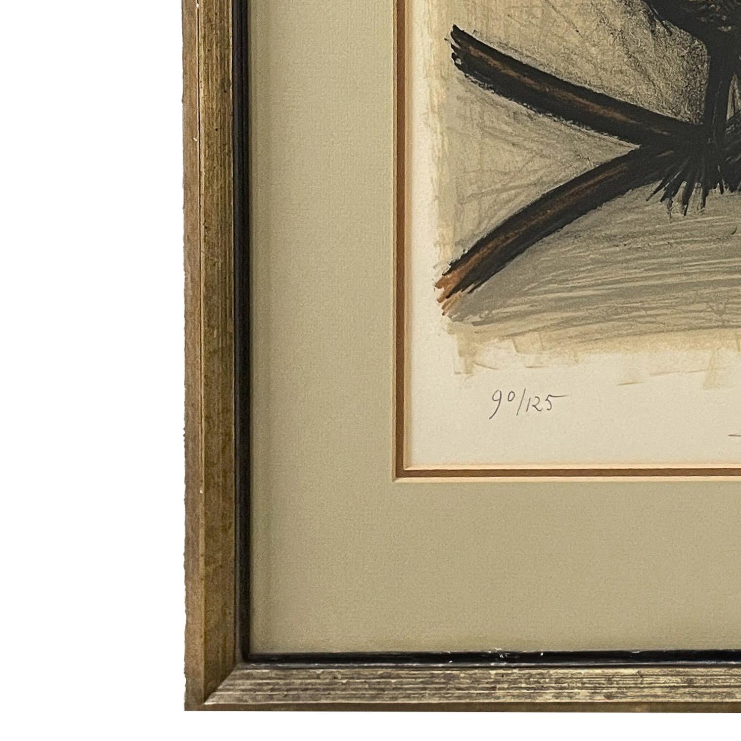 Original Pencil Signed Numbered French Expressionist Color Lithograph of an Owl For Sale 7