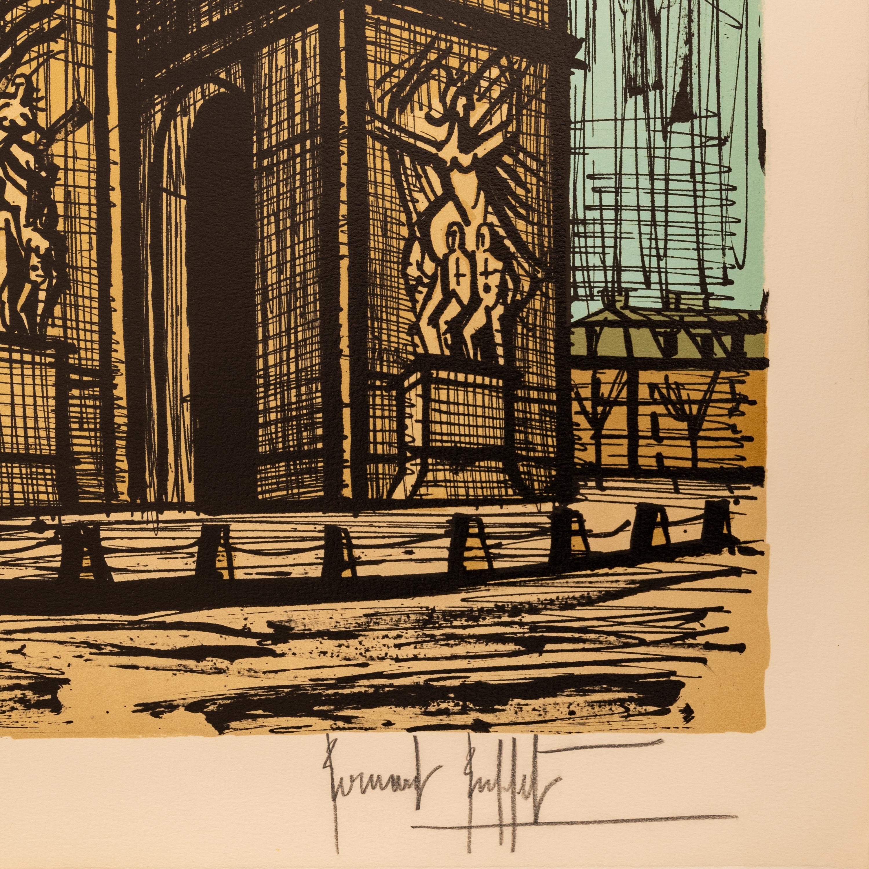 Rare Original French Modernist H.C. Proof Lithograph Signed Bernard Buffet 1986 For Sale 4