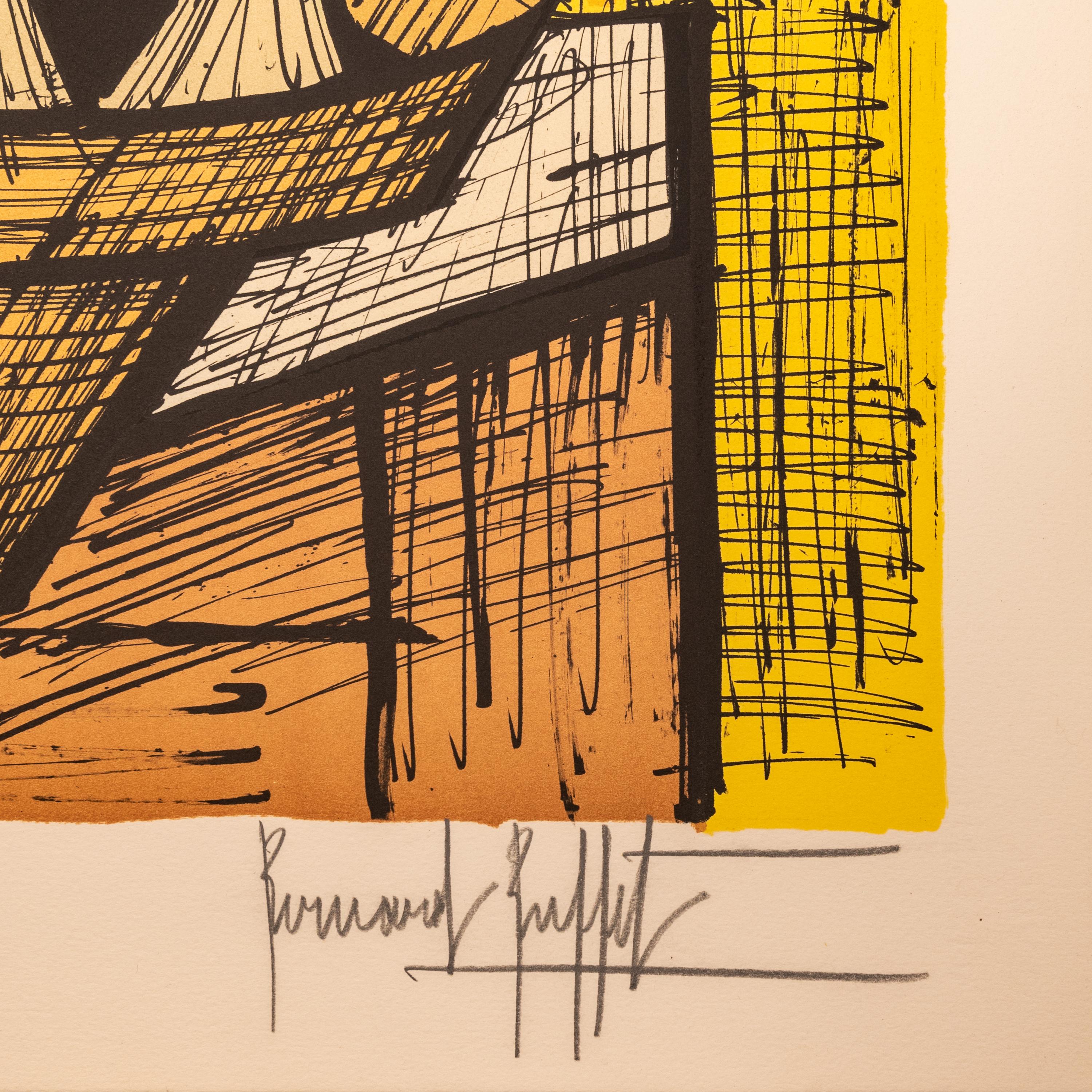 Rare Original French Modernist H.C. Proof Lithograph Signed Bernard Buffet 1988 1