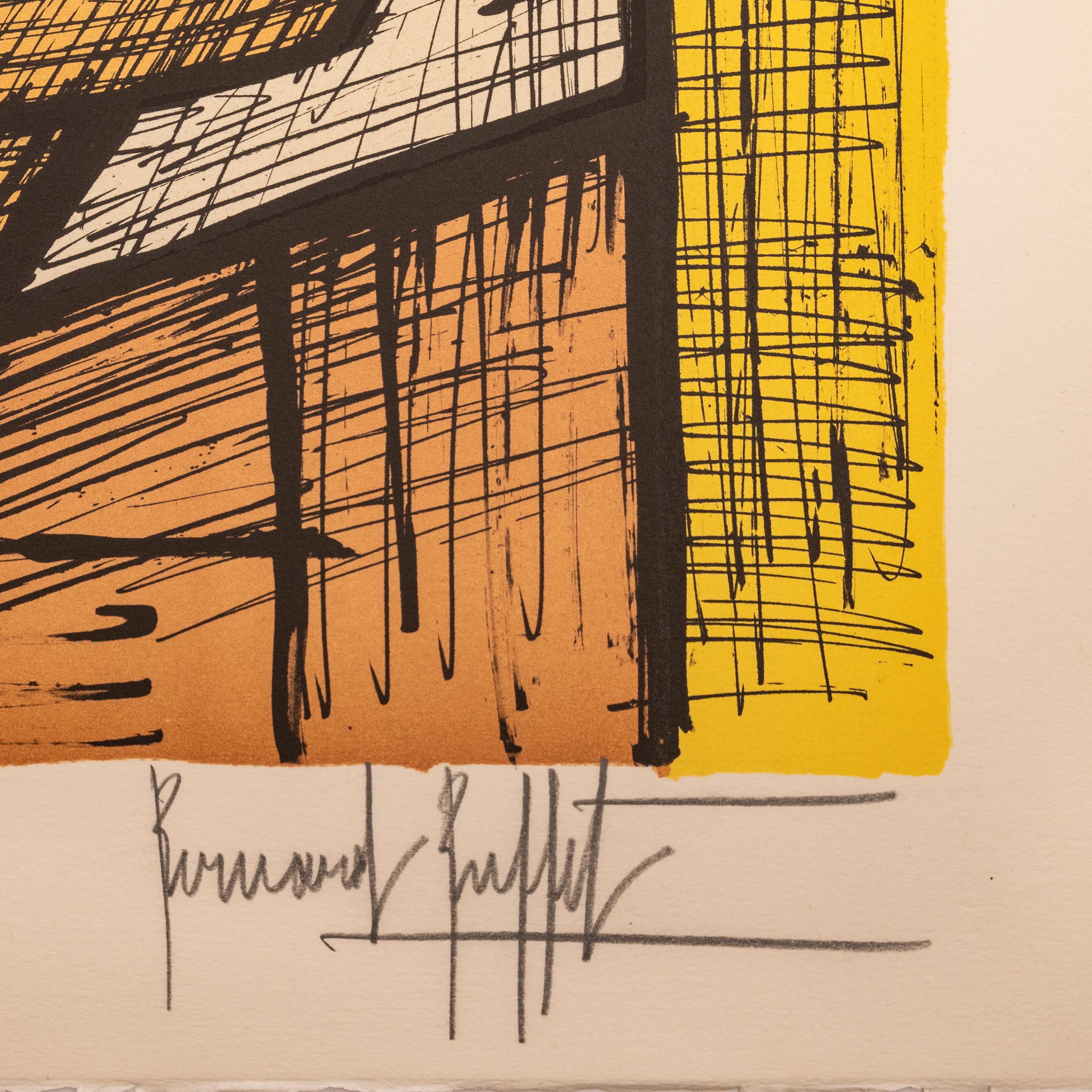 Rare Original French Modernist H.C. Proof Lithograph Signed Bernard Buffet 1988 4