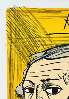 Robespierre, Original-Lithografie, expressionistisch, 1977, signiert