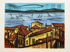Roofs of St. Tropez by Bernard Buffet - color lithograph