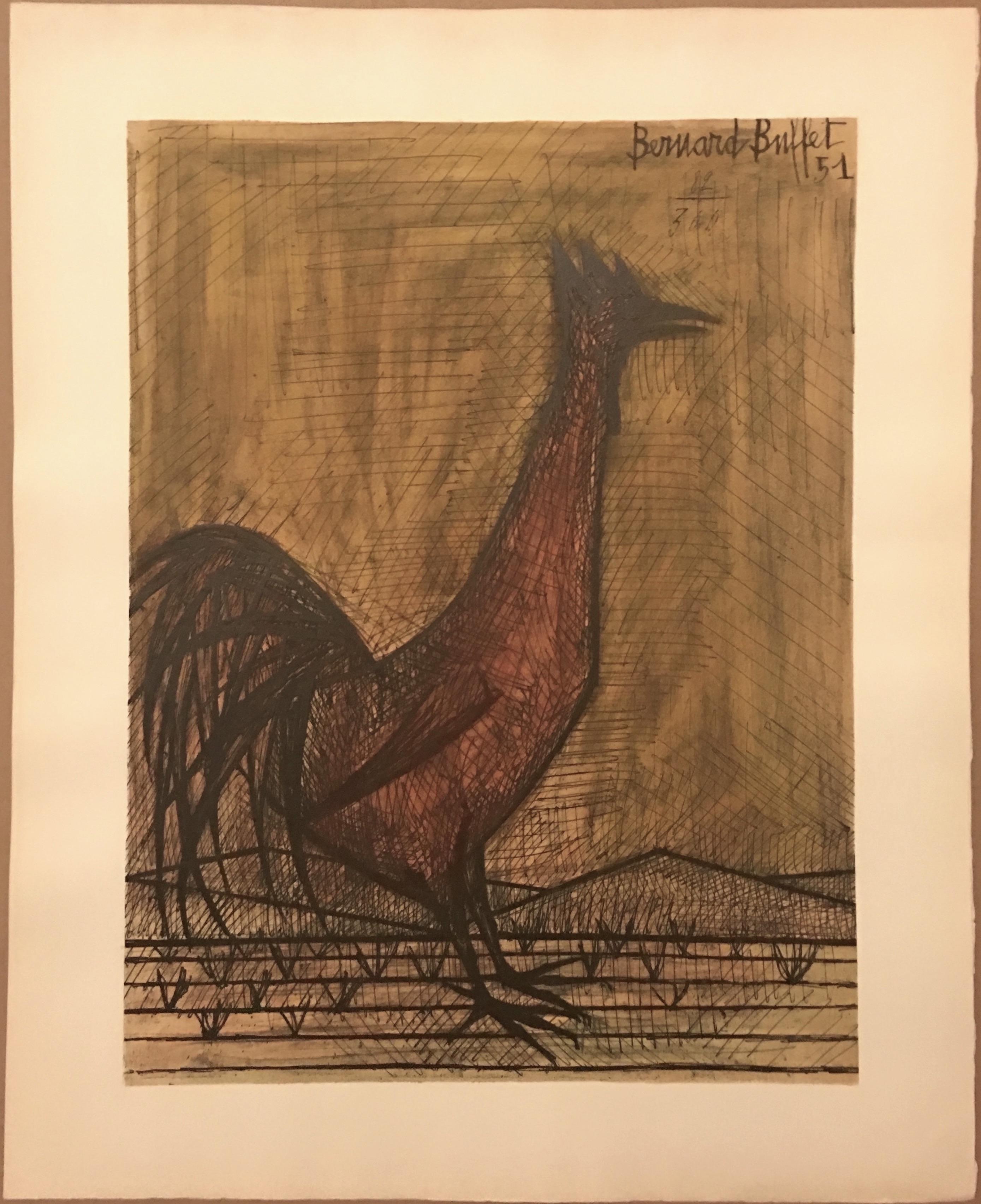 Bernard Buffet Animal Print - Rooster
