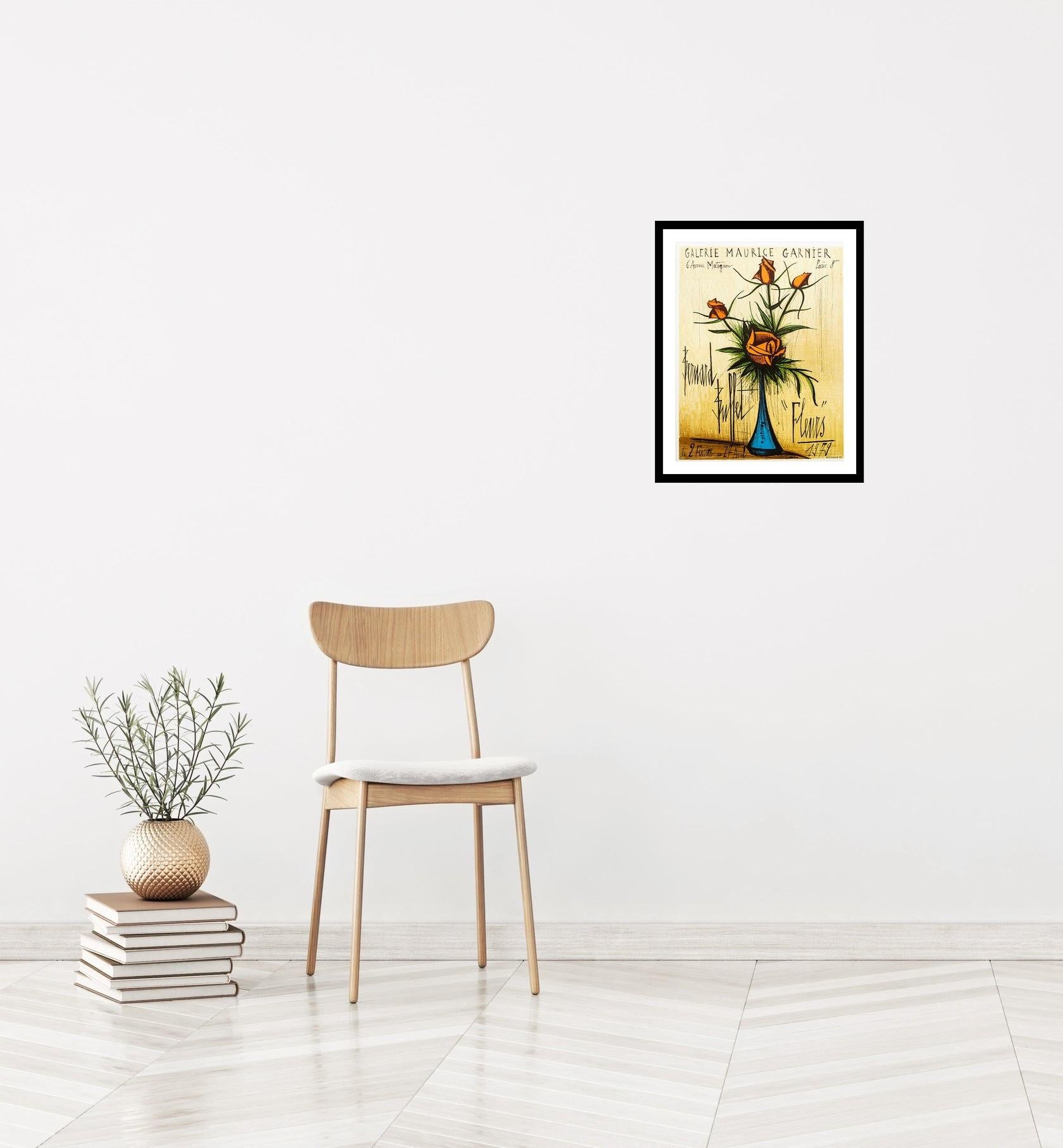 Roses dans un Vase Bleu - Fleurs by Bernard Buffet For Sale 2
