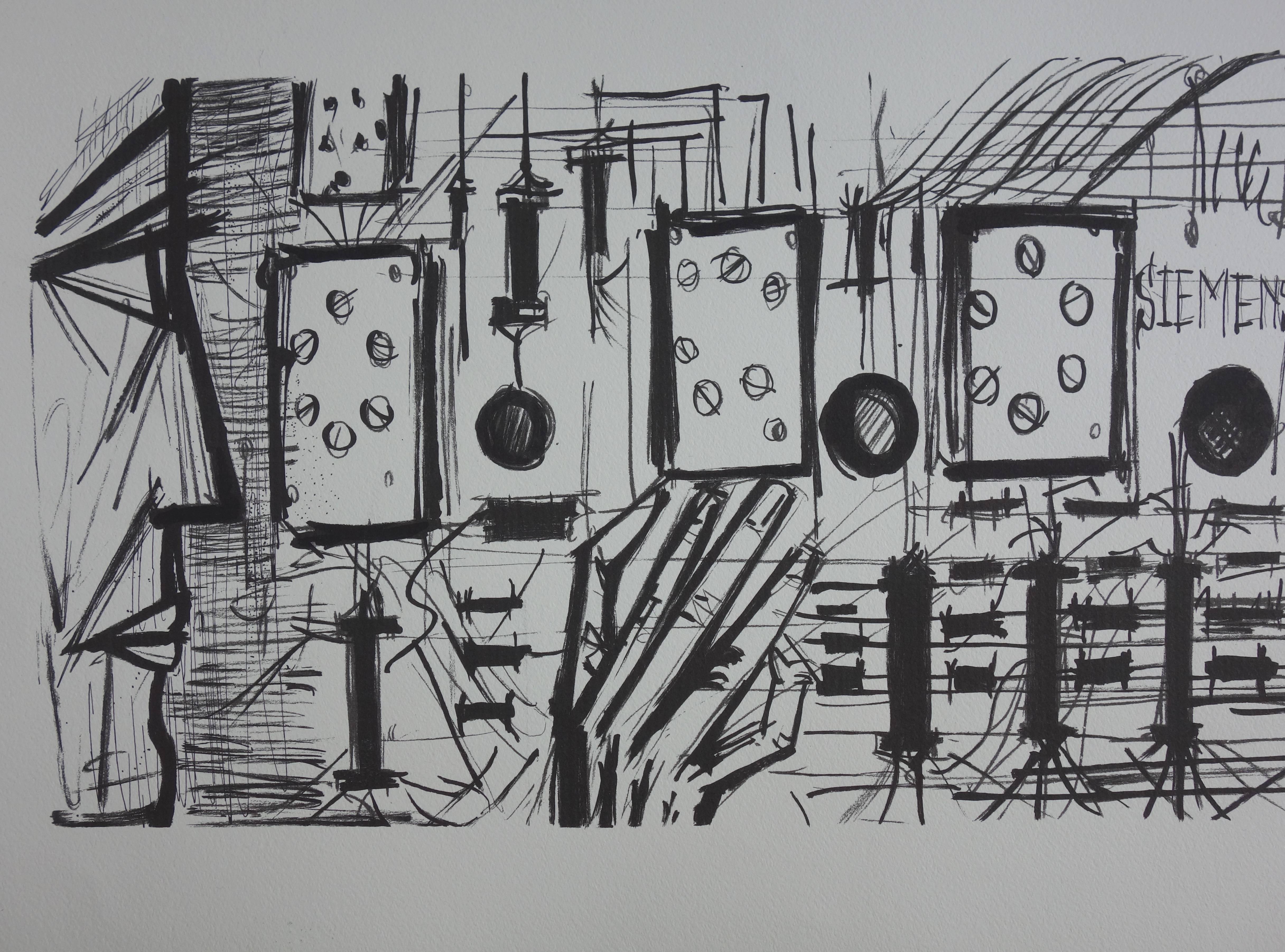 Science : Circuits électroniques - Lithographie sur vélin - 1968 - Moderne Print par Bernard Buffet