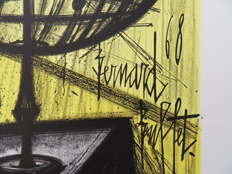Bernard Buffet - Science : The Microscope - Original lithograph