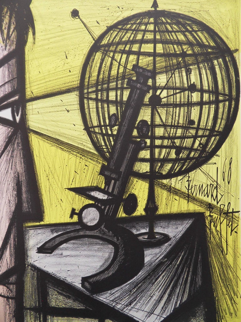 Bernard Buffet - Science : The Microscope - Original lithograph