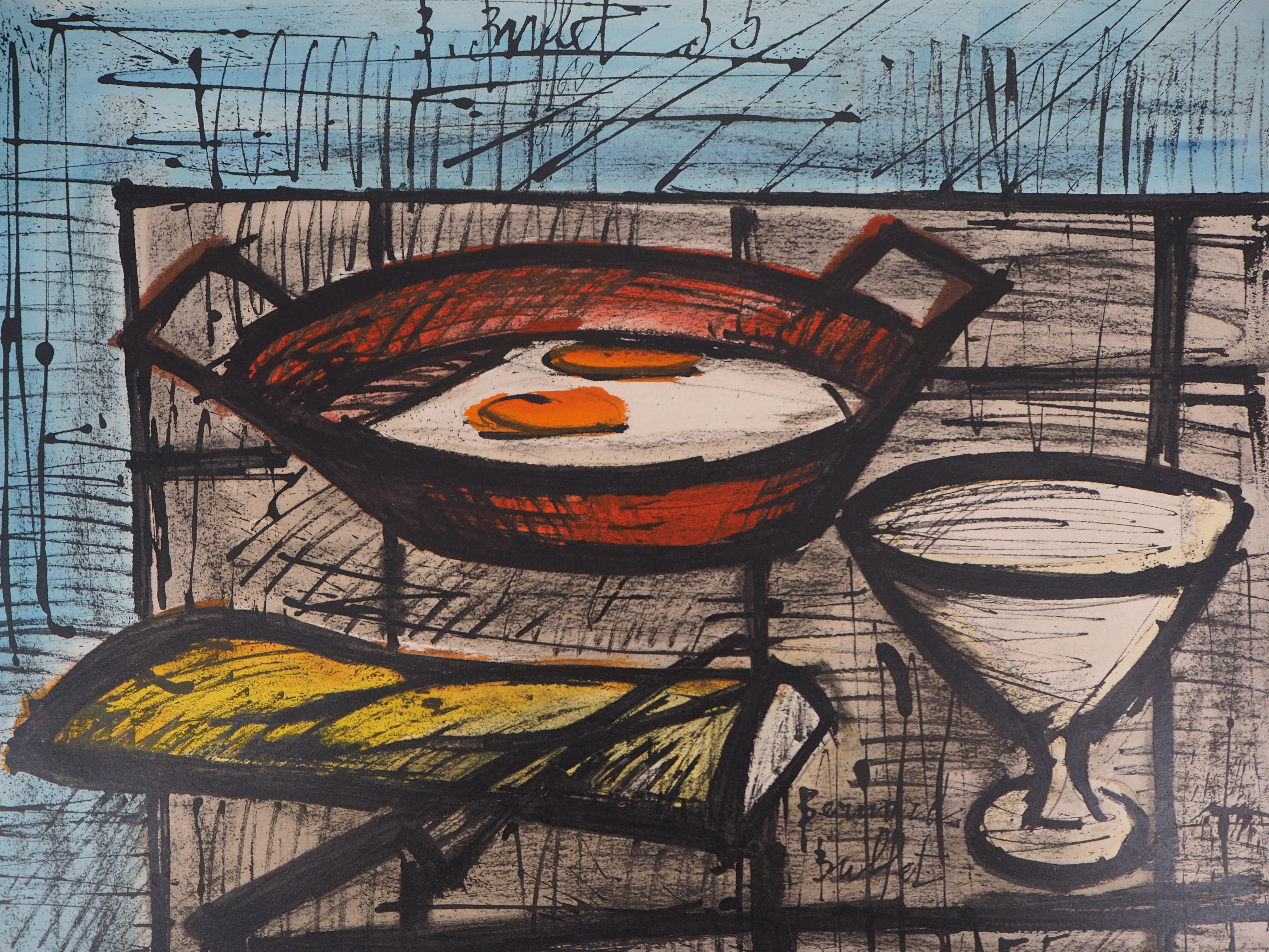 Naturaleza muerta con huevos - Litografía - Print Moderno de Bernard Buffet