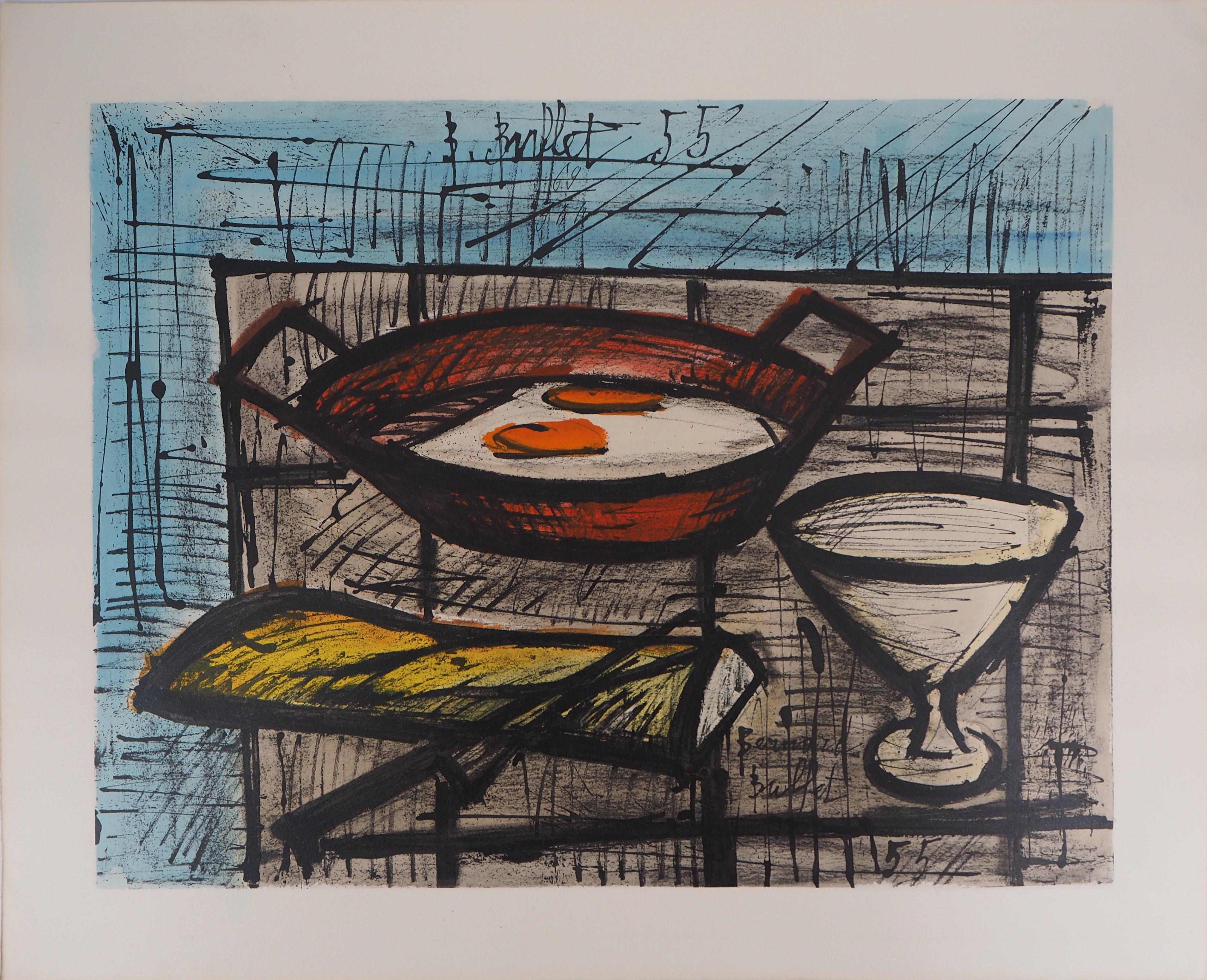 Still-Life Print de Bernard Buffet - Naturaleza muerta con huevos - Litografía