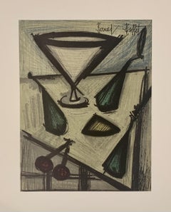 Bernard Buffet Still Life with Fruit Lithograph, 1968, Abstract Style