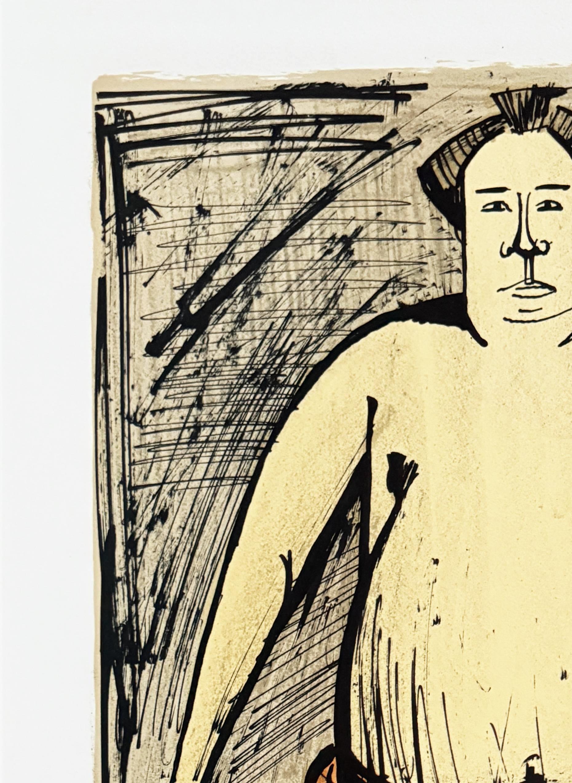 Sumo - Expressionist Mixed Media Art by Bernard Buffet