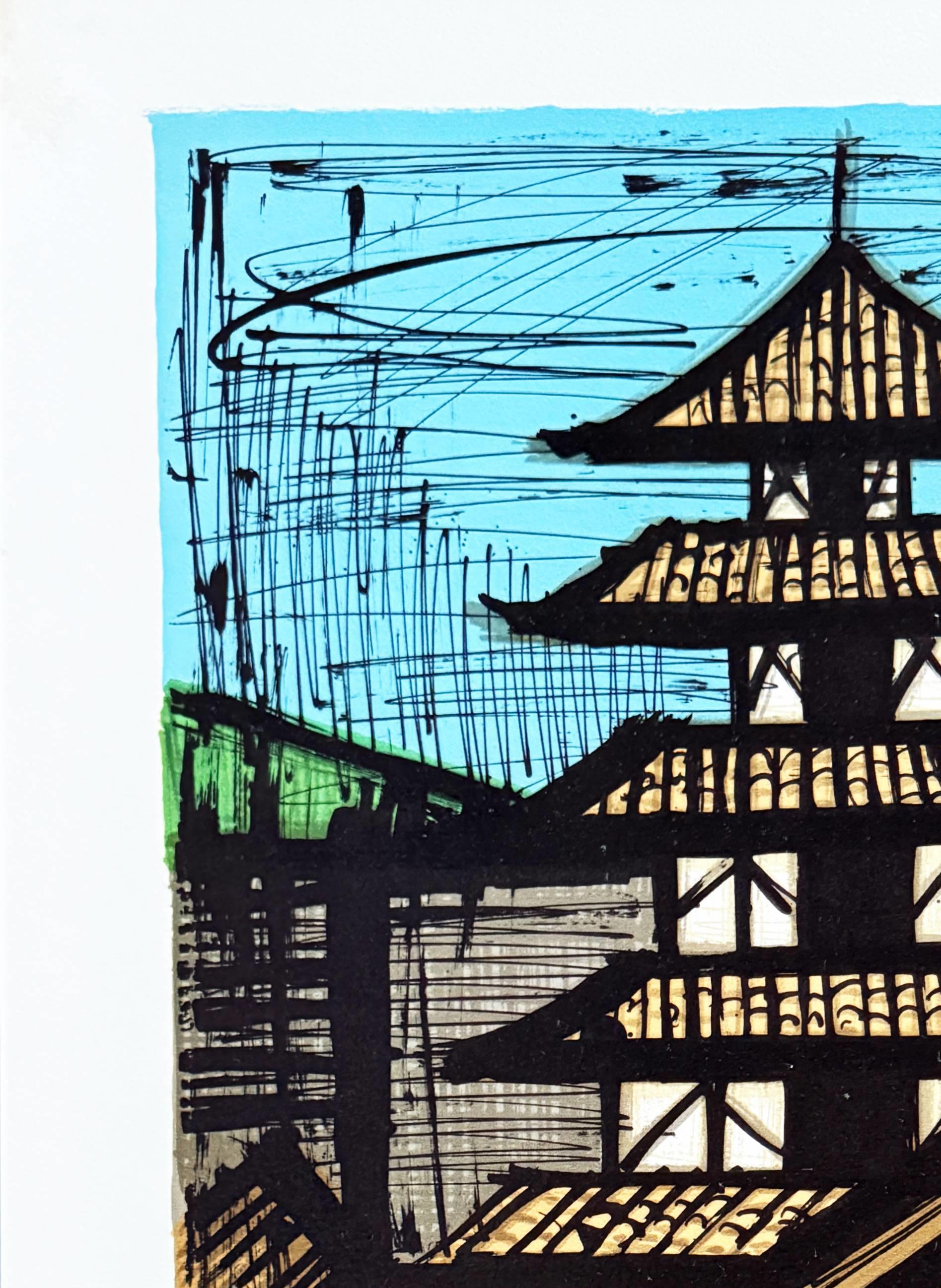 Bernard Buffet (1928-1999) -  Temple in Kyoto

Lithograph from 1981.

Artsit's edition.

On Arches paper.

Dimensions of work: 53.5 x 39 cm.

Hand signed.

The work is in Excellent condition.
