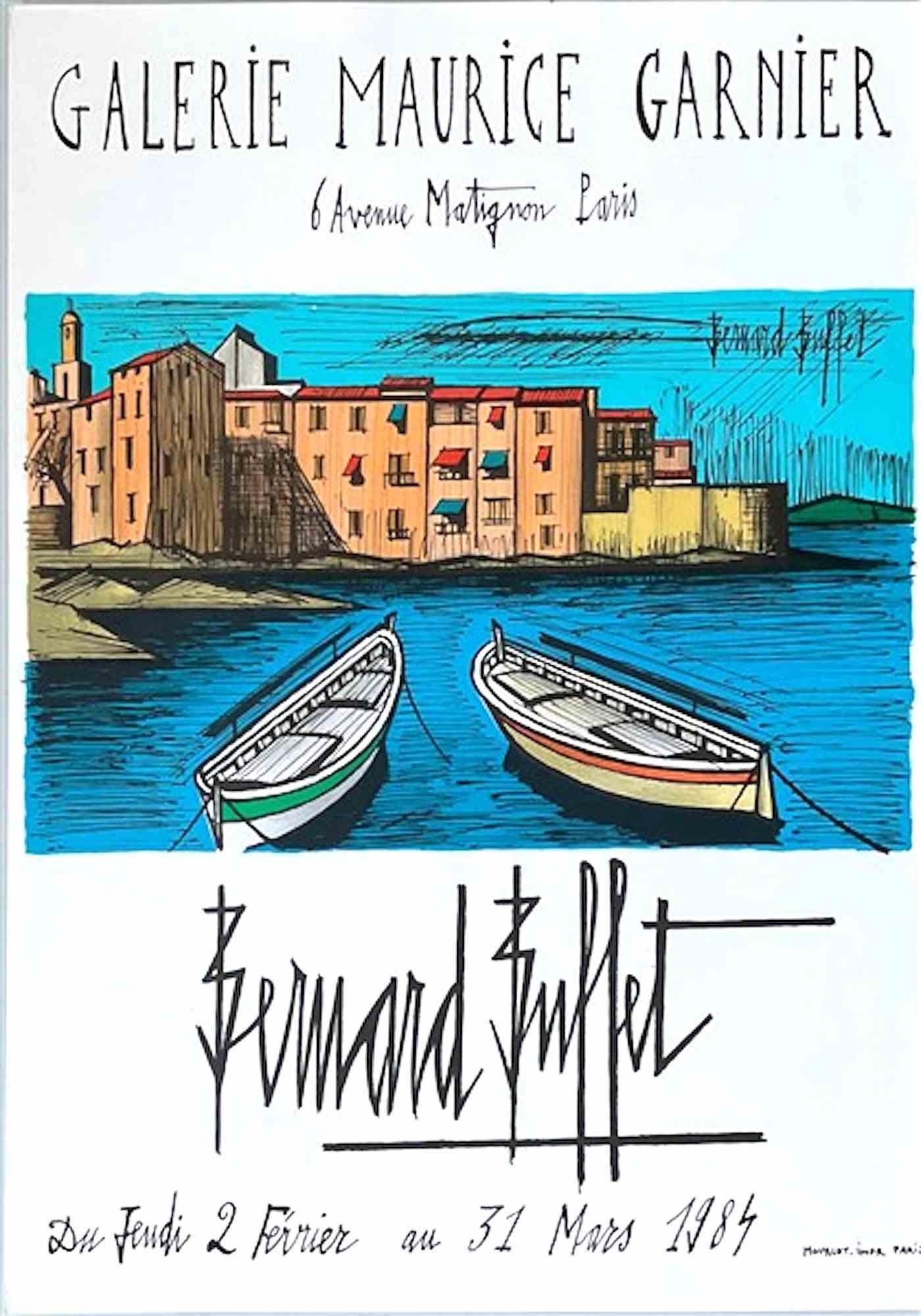 Bernard Buffet Figurative Print - The Boats - Vintage Poster  - 1984