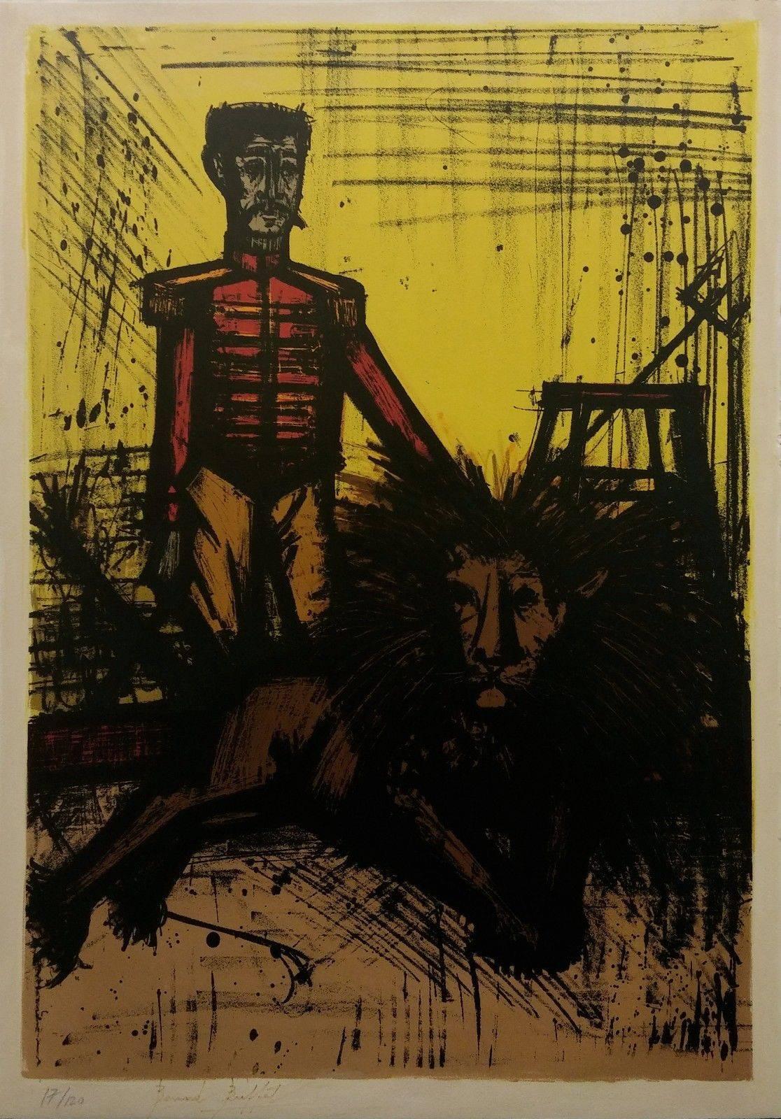 Bernard Buffet Figurative Print - THE LION TAMER (LE DOMPTEUR)