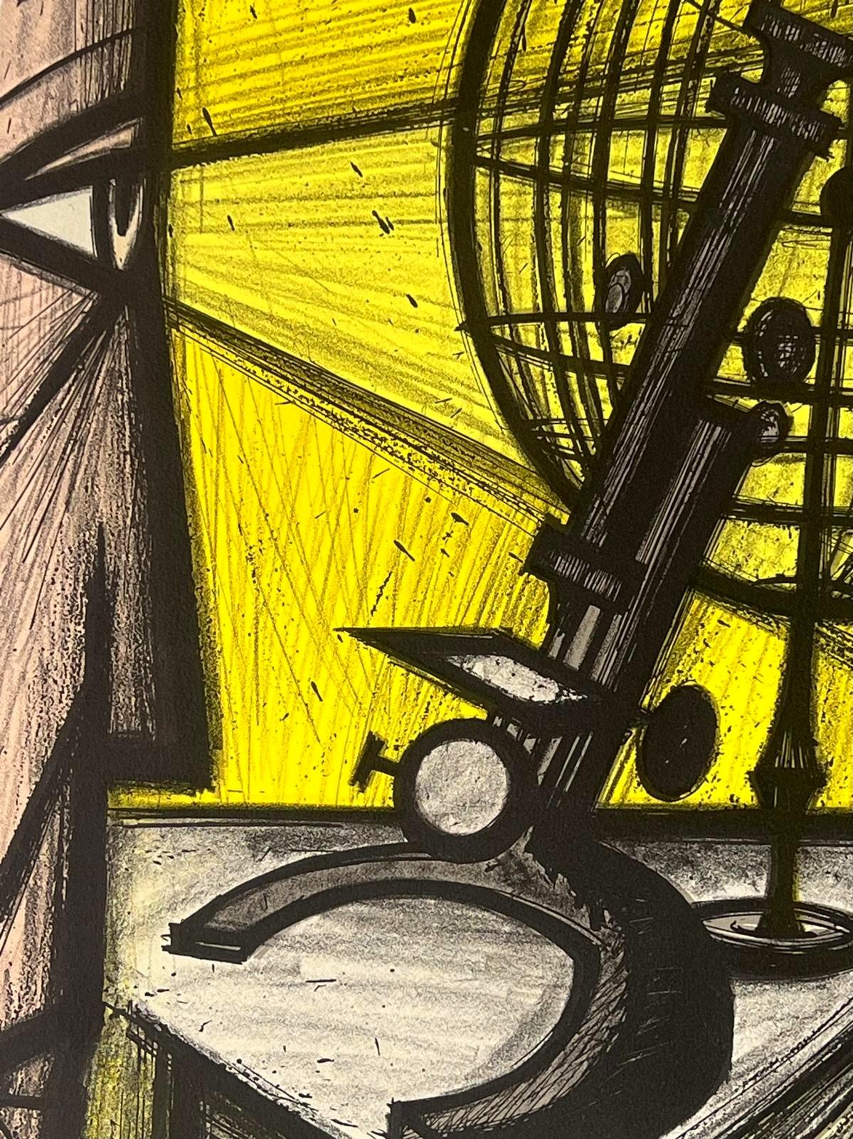 The microscope - Yellow Abstract Print by Bernard Buffet