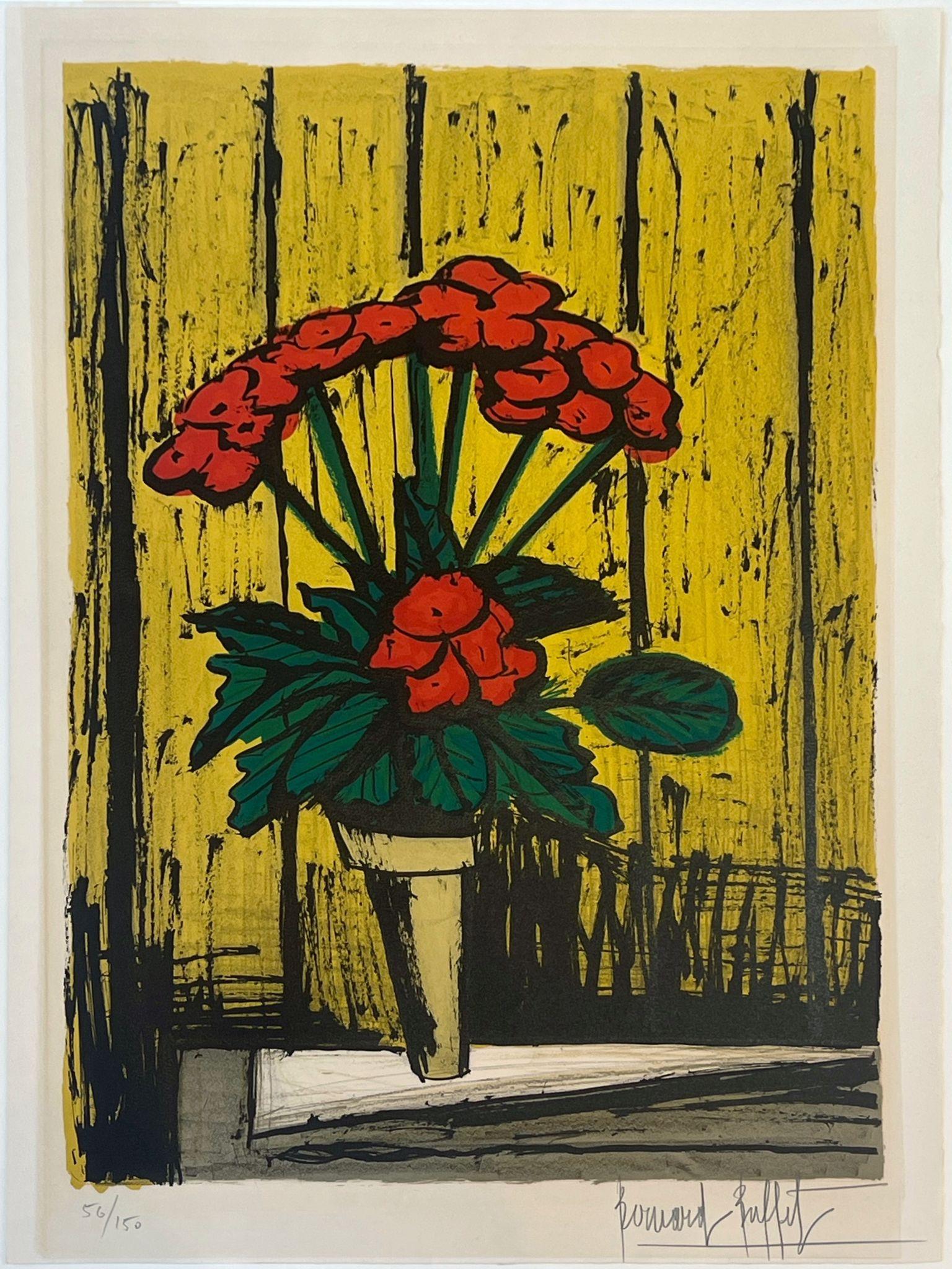 Le pot des begonias - Print de Bernard Buffet