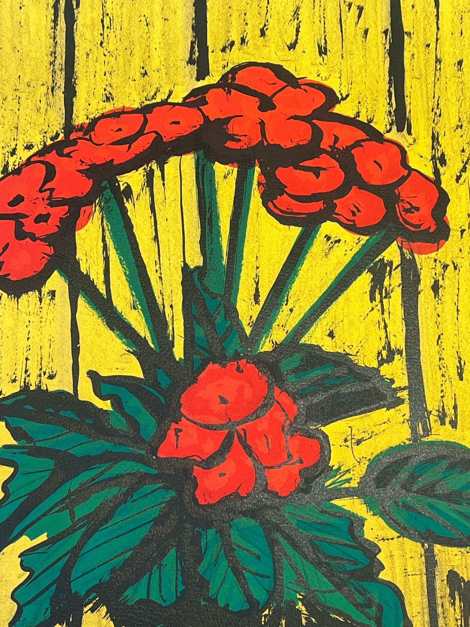 Le pot des begonias - Abstrait Print par Bernard Buffet