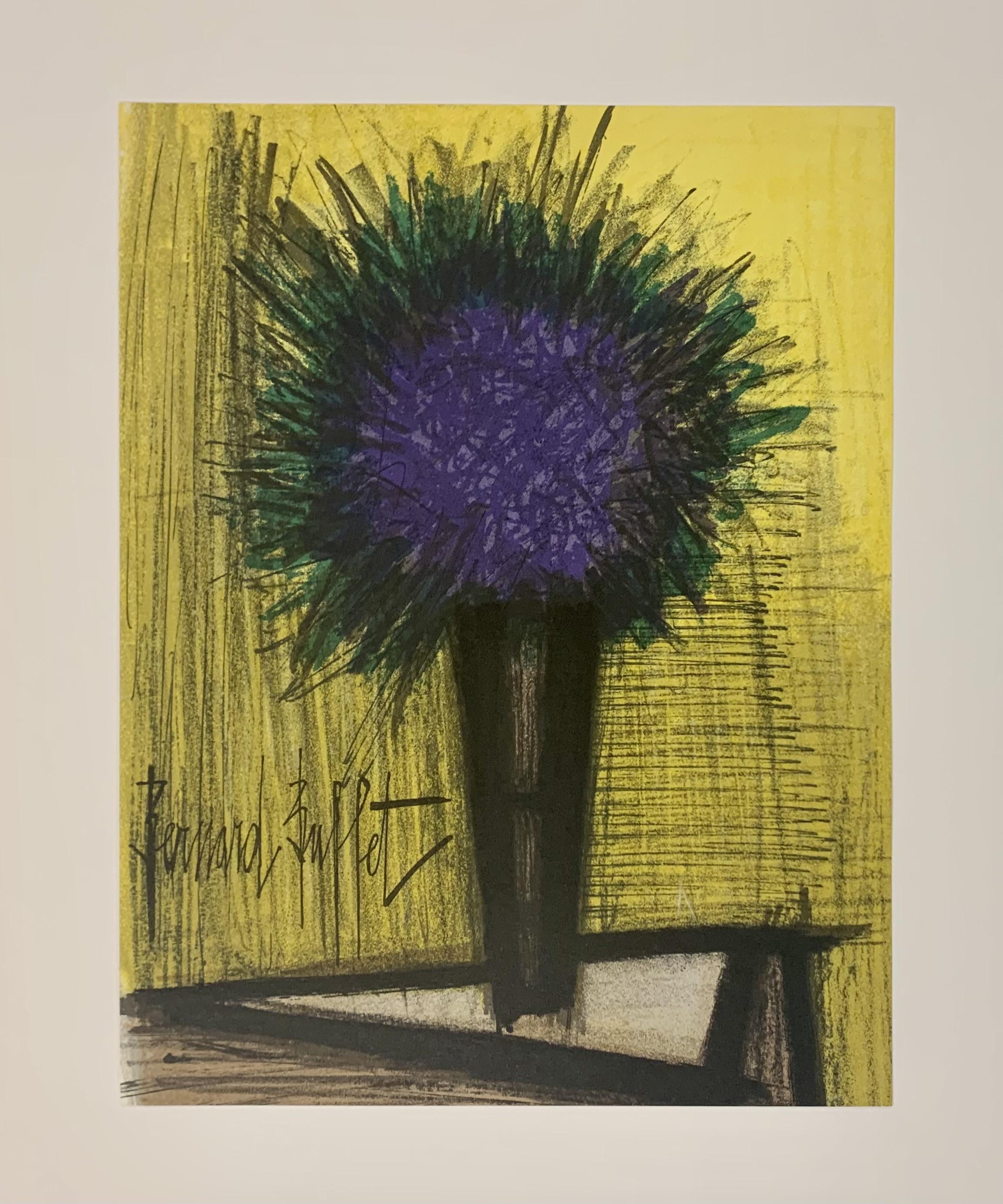 The Purple Bouquet of Flowers - Print by Bernard Buffet
