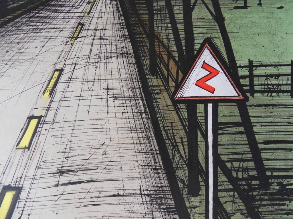 The Road - Original lithograph - Mourlot 1962 - Realist Print by Bernard Buffet