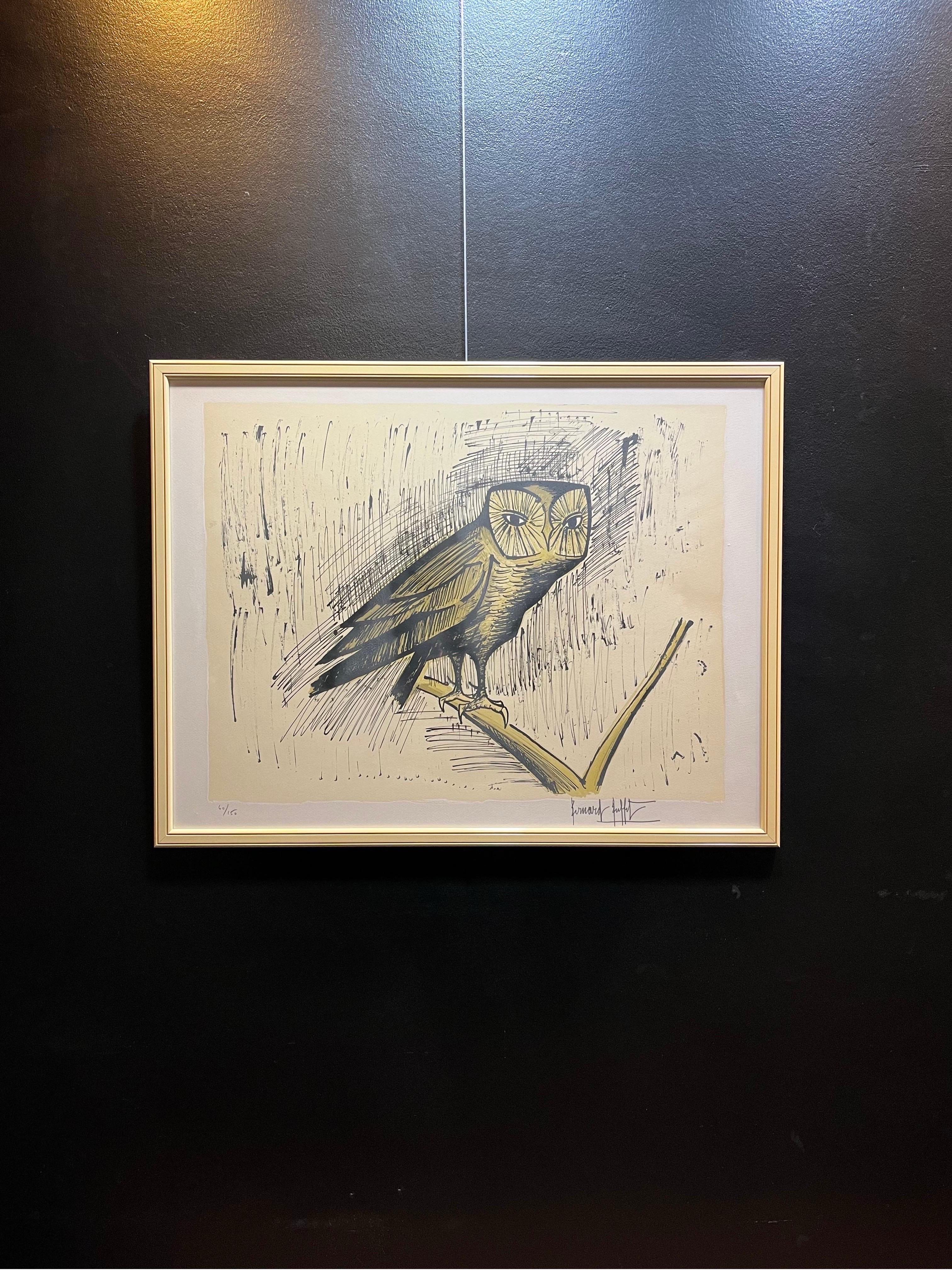 The Tawny Owl - Lithograph 60/150 by Bernard Buffet  - 58x76.5 cm 1