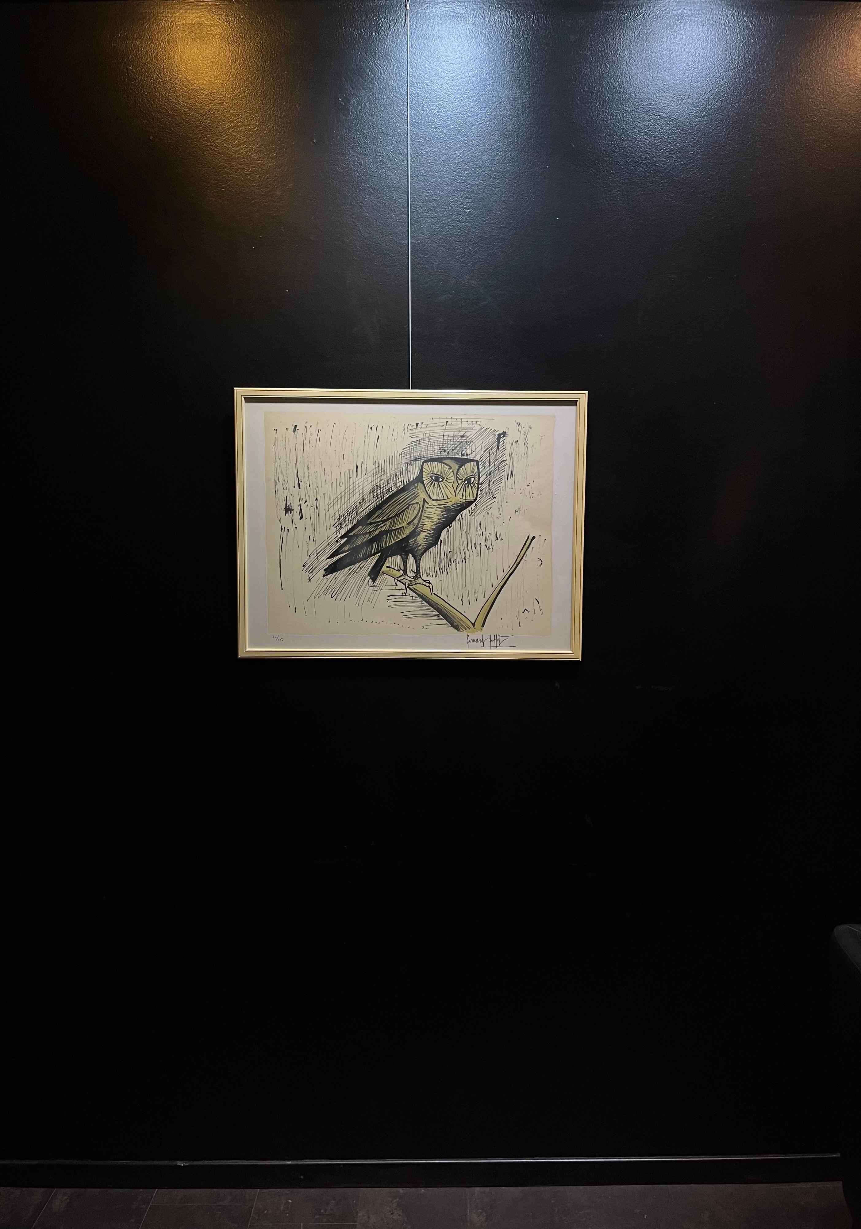 The Tawny Owl - Lithograph 60/150 by Bernard Buffet  - 58x76.5 cm 2